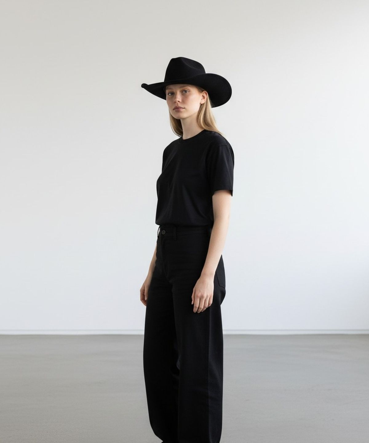 유니버셜 케미스트리(UNIVERSAL CHEMISTRY) Cowboy Wool Black Long Fedora  페도라