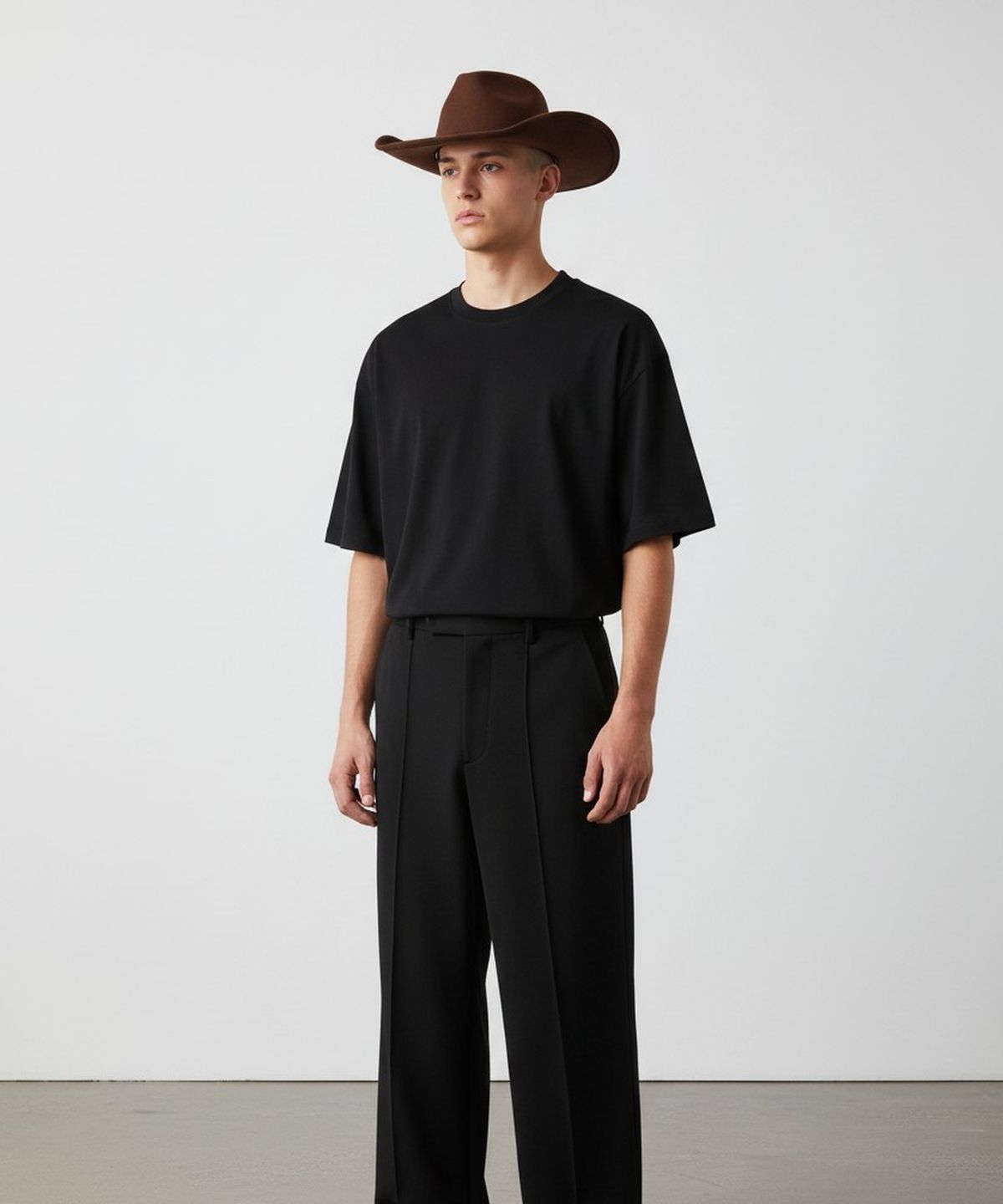 유니버셜 케미스트리(UNIVERSAL CHEMISTRY) Cowboy Wool Brown Long Fedora 페도라