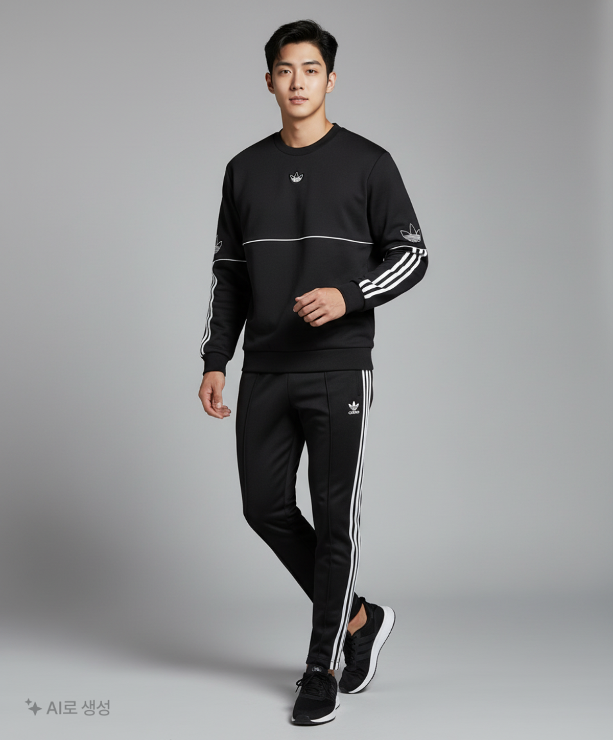아디다스(ADIDAS) 아웃라인 크루 - 블랙 / FM3856 L