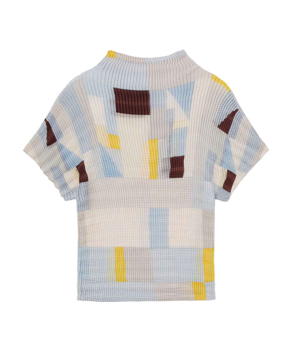 다이닛(DEINET) PLEATED GRAPHIC T-SHIRT IN LIGHT GREY