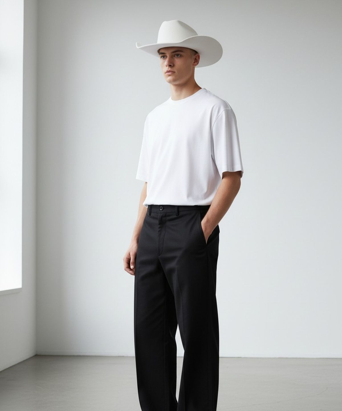 유니버셜 케미스트리(UNIVERSAL CHEMISTRY) Cowboy Wool White Long Fedora 페도라