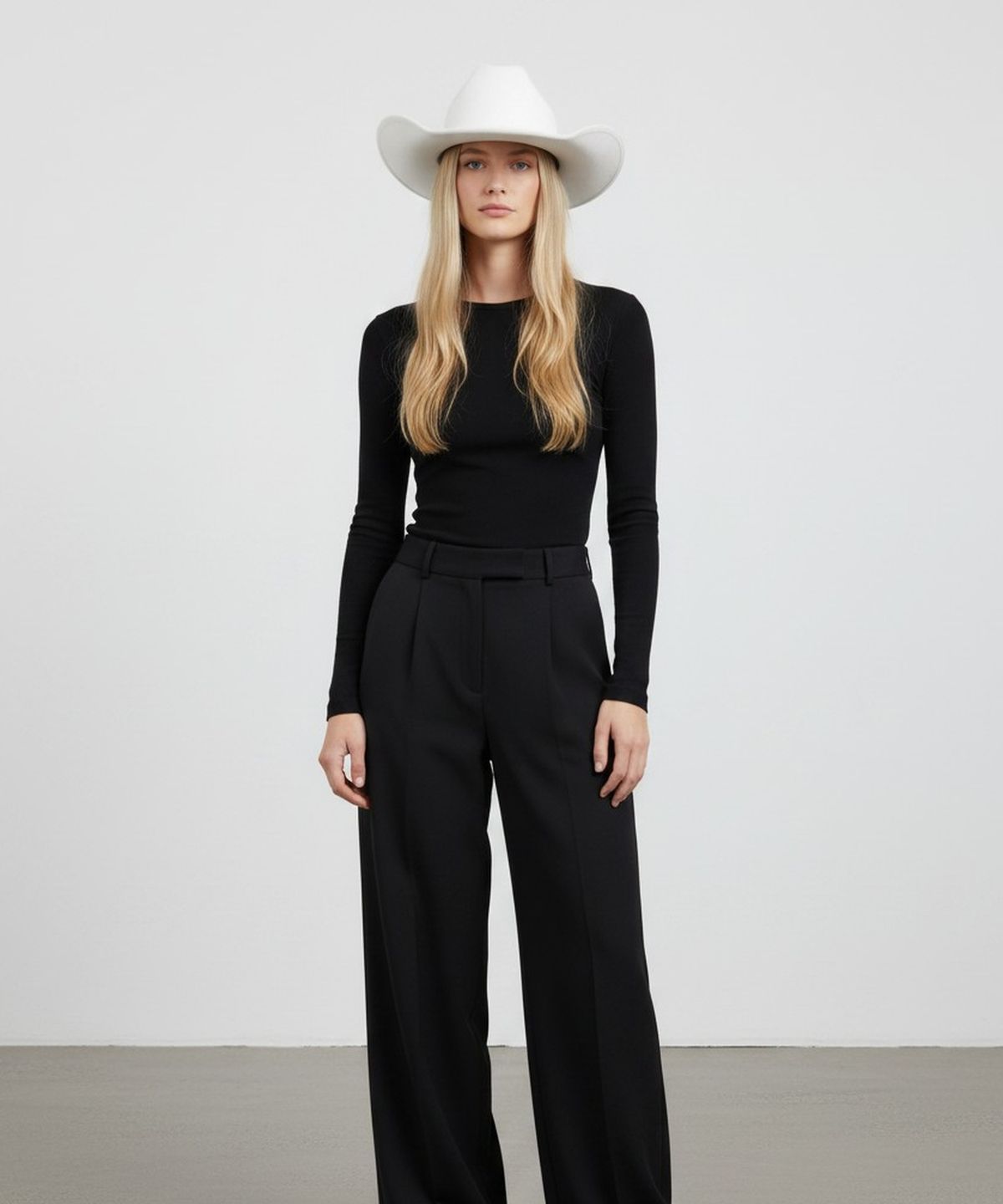 유니버셜 케미스트리(UNIVERSAL CHEMISTRY) Cowboy Wool White Long Fedora 페도라