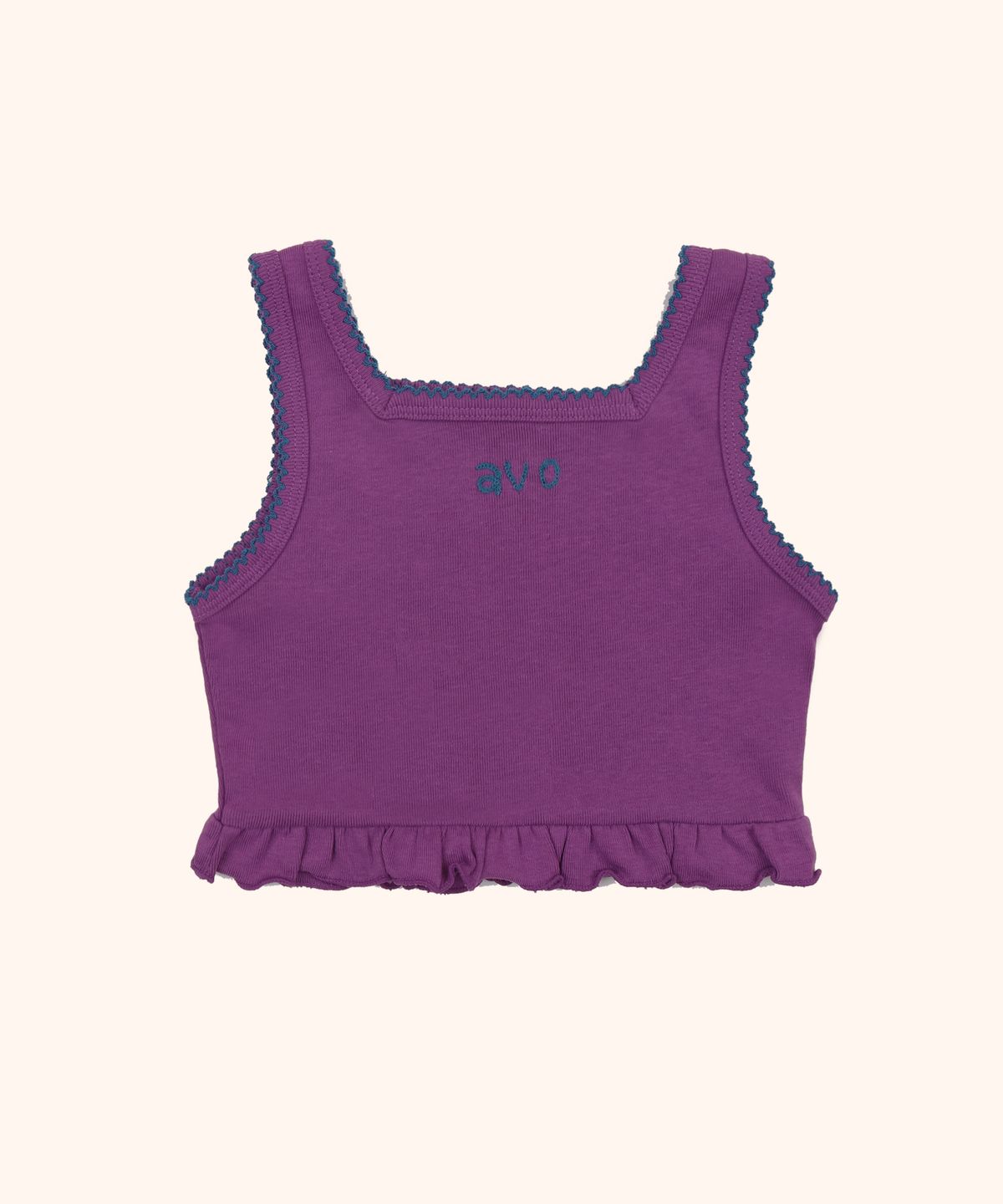 아보(AVO) FRILL SQUARE SLEEVELESS TOP_PURPLE