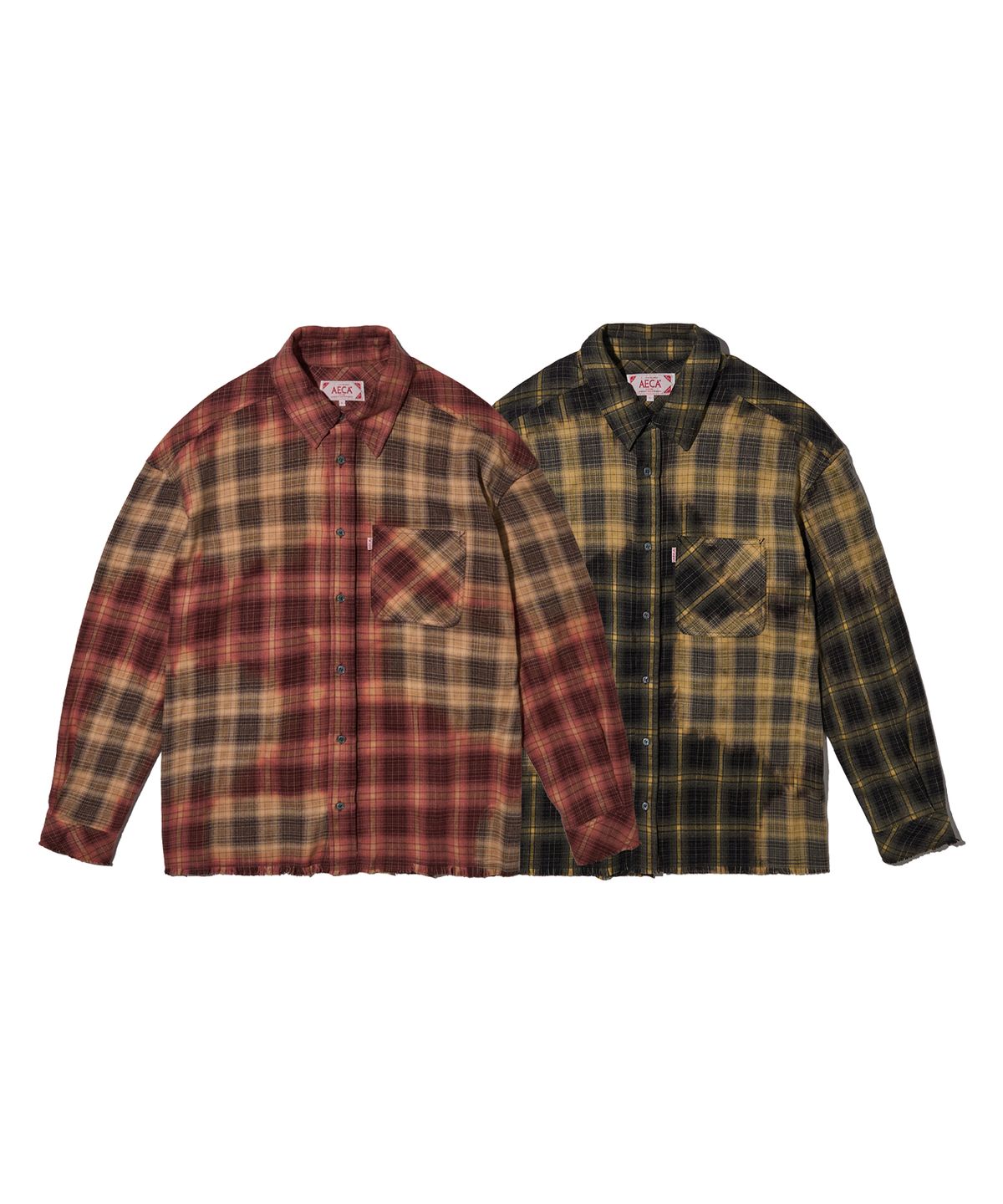 에이카화이트(AECA) FADED WASHING CASUAL CHECK SHIRTS (2color)