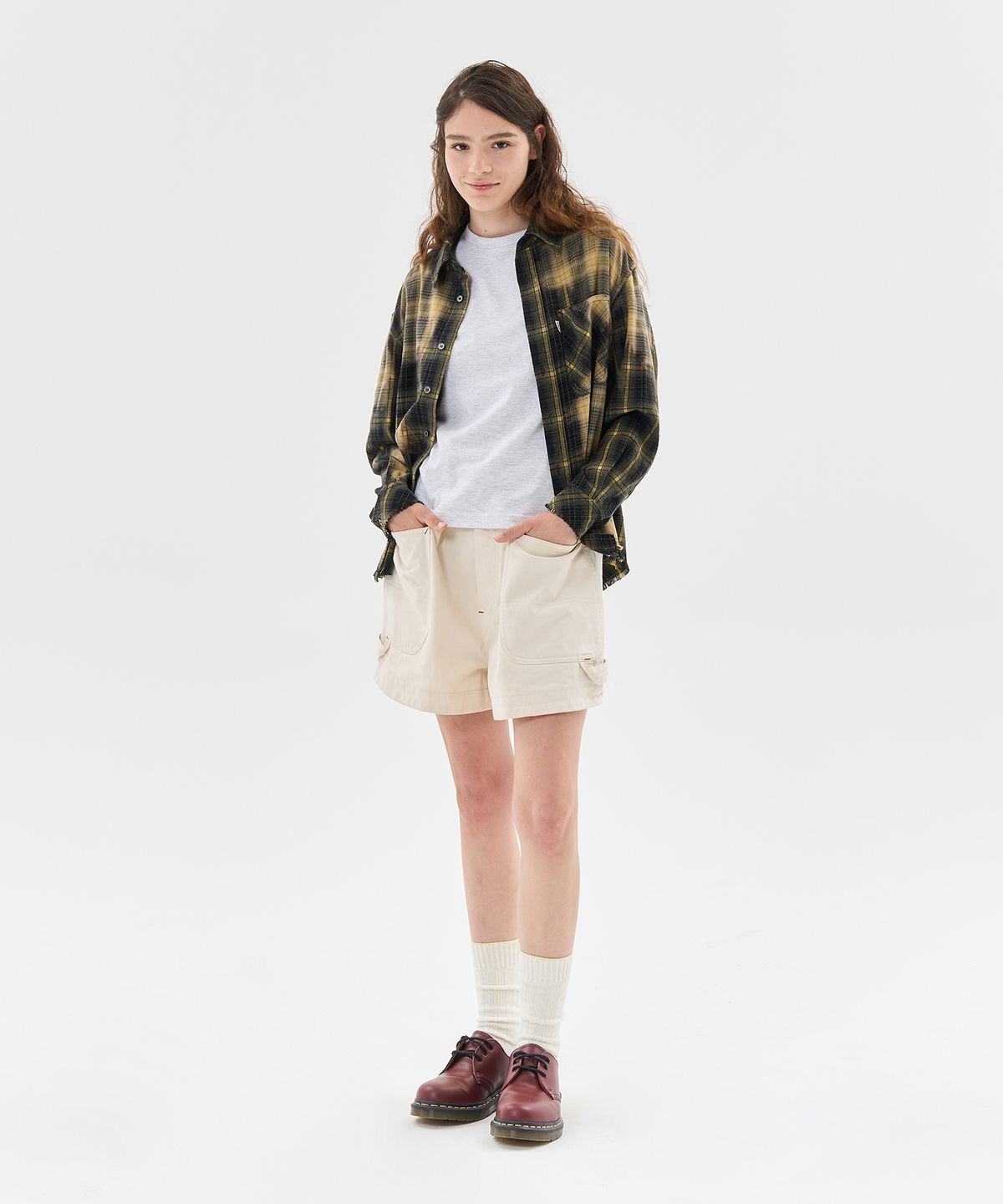 에이카화이트(AECA) FADED WASHING CASUAL CHECK SHIRTS (2color)
