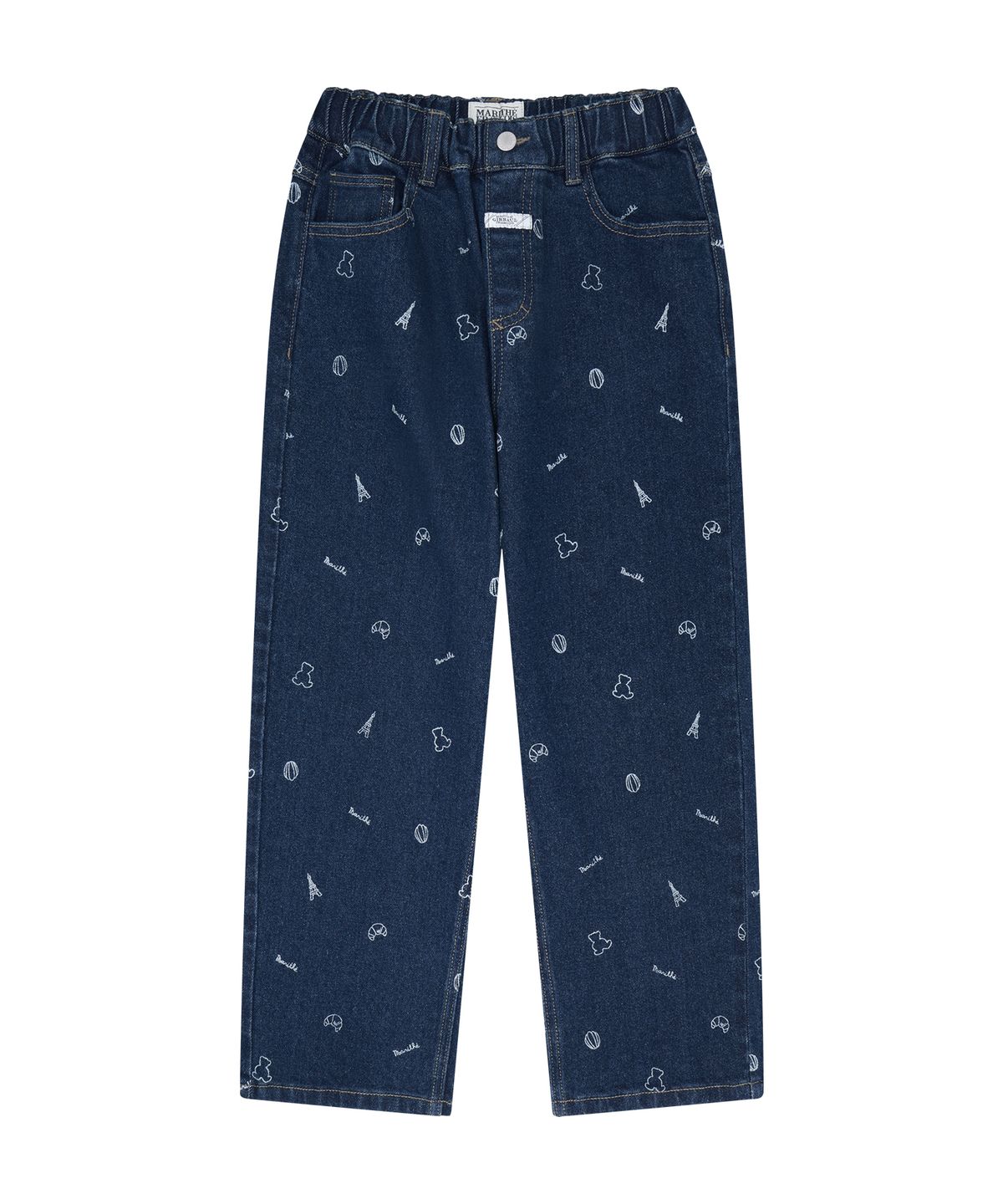 마리떼 키즈(MARITHÉ KIDS) KIDS BEAR ALL-OVER DENIM PANTS dark blue