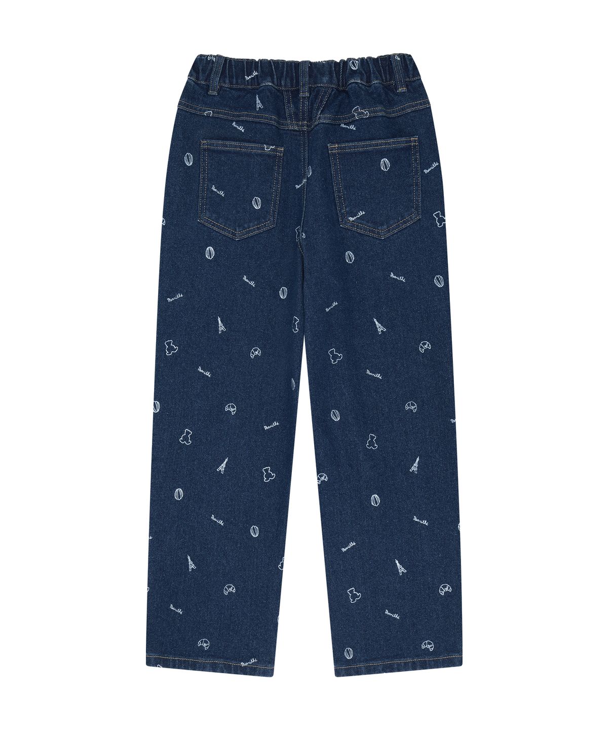 마리떼 키즈(MARITHÉ KIDS) KIDS BEAR ALL-OVER DENIM PANTS dark blue