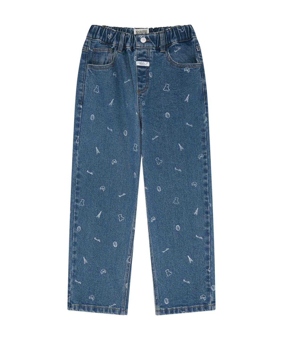 마리떼 키즈(MARITHÉ KIDS) KIDS BEAR ALL-OVER DENIM PANTS blue