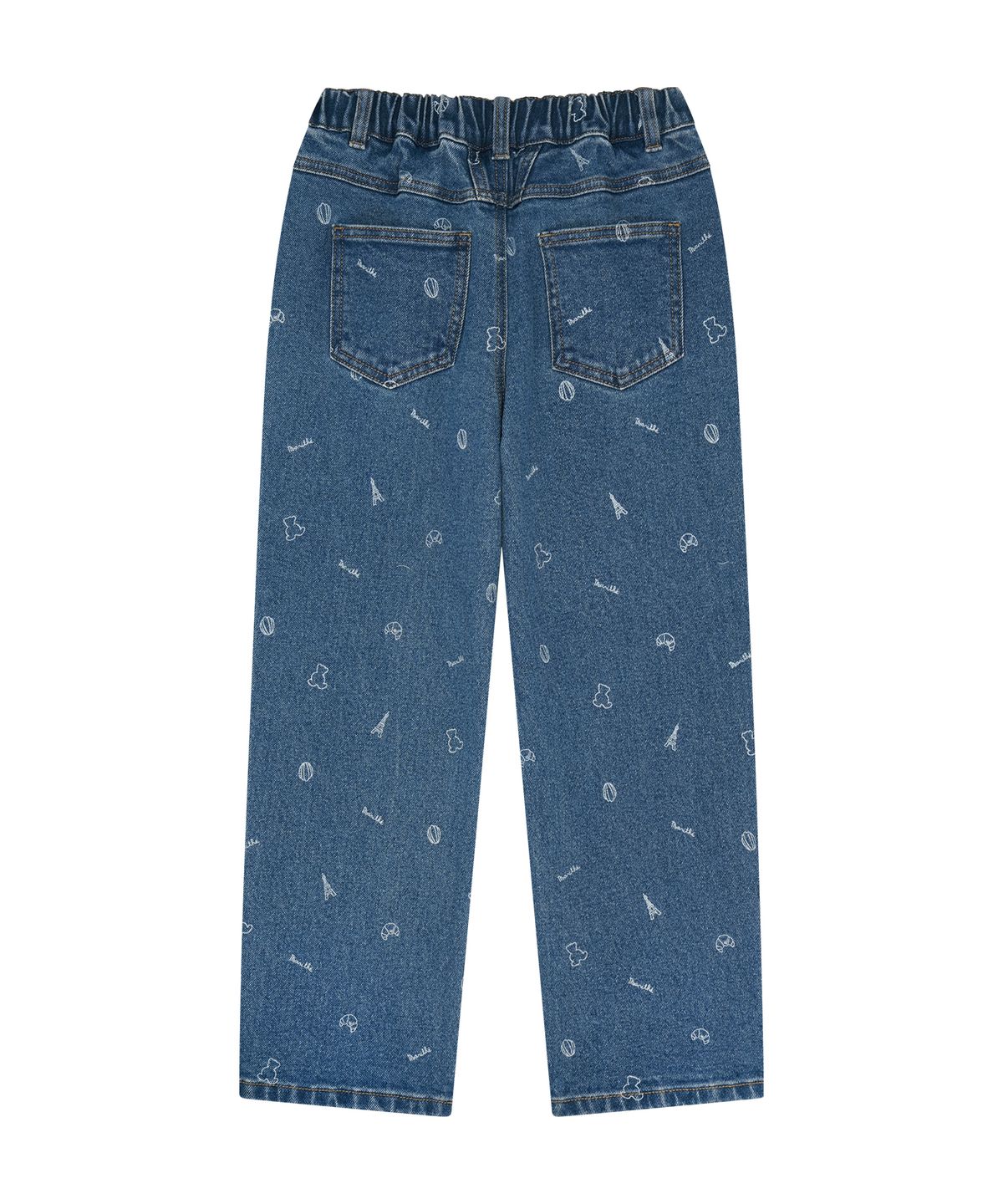 마리떼 키즈(MARITHÉ KIDS) KIDS BEAR ALL-OVER DENIM PANTS blue