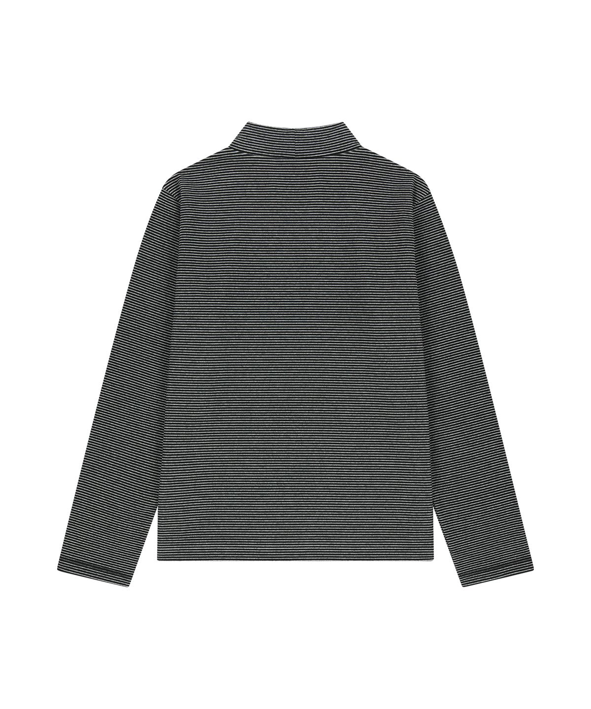 마리떼 키즈(MARITHÉ KIDS) KIDS HALF-NECK STRIPE LONG SLEEVE TEE black