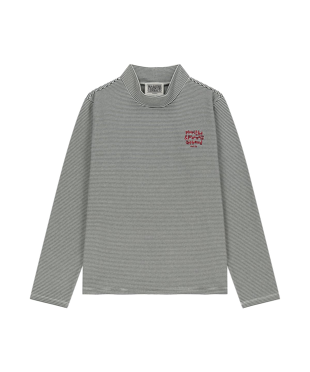 마리떼 키즈(MARITHÉ KIDS) KIDS HALF-NECK STRIPE LONG SLEEVE TEE ivory