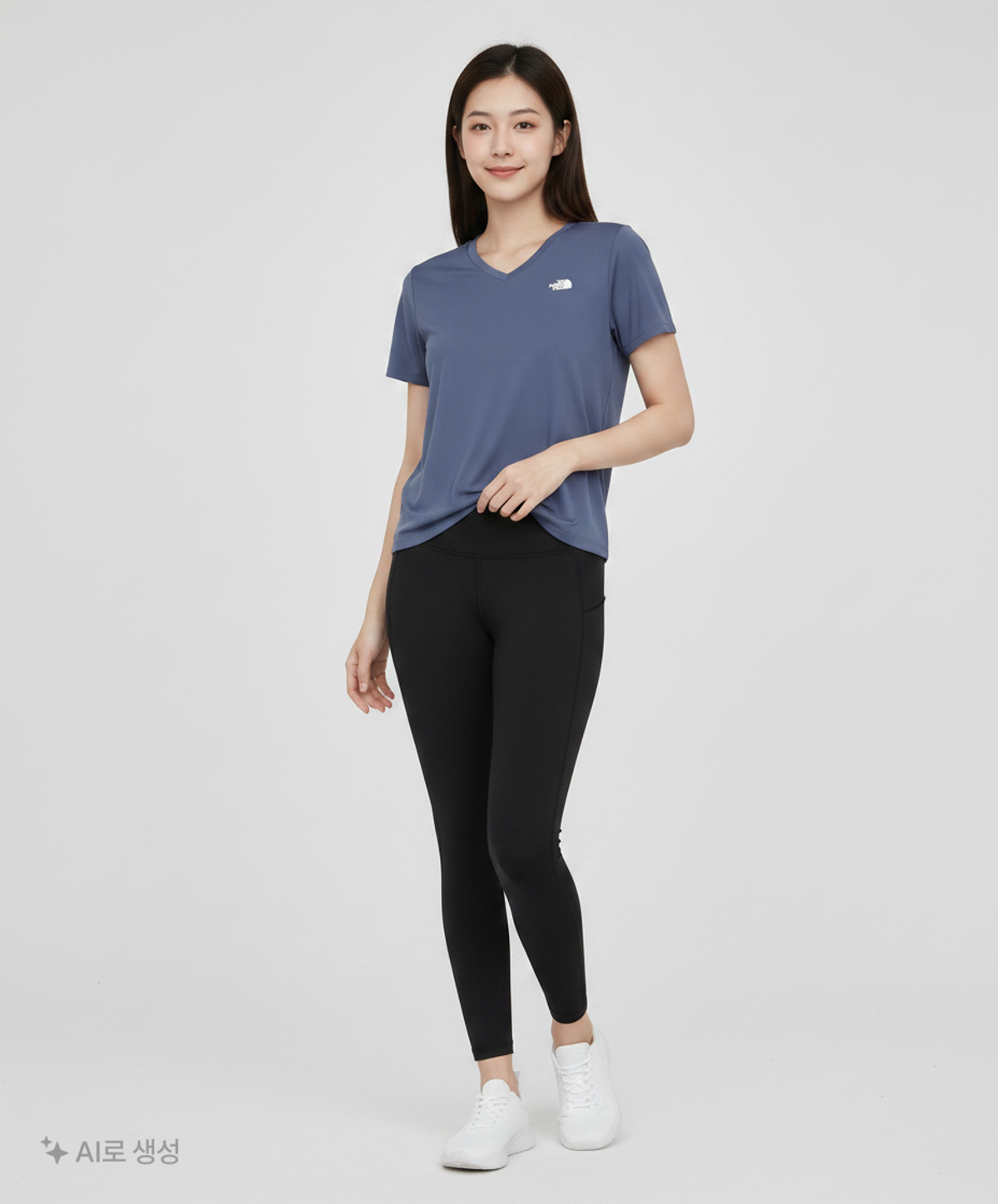 노스페이스(THE NORTH FACE) NT7UR50A 여성 리커버리 반팔 브이넥 티_MIDNIGHT NAVY 105