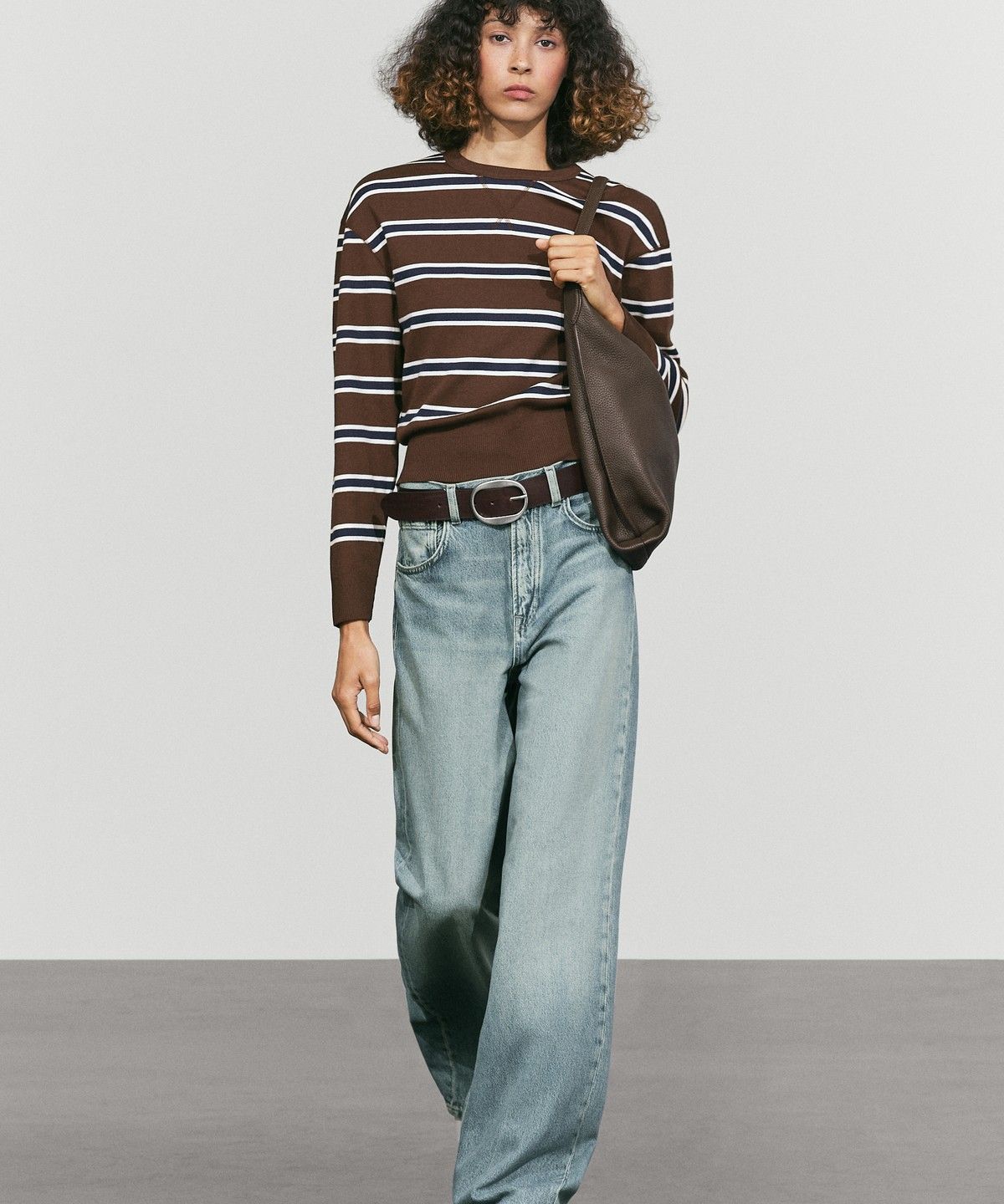 마시모두띠(MASSIMO DUTTI) 인터록 스트라이프 스웨트셔츠