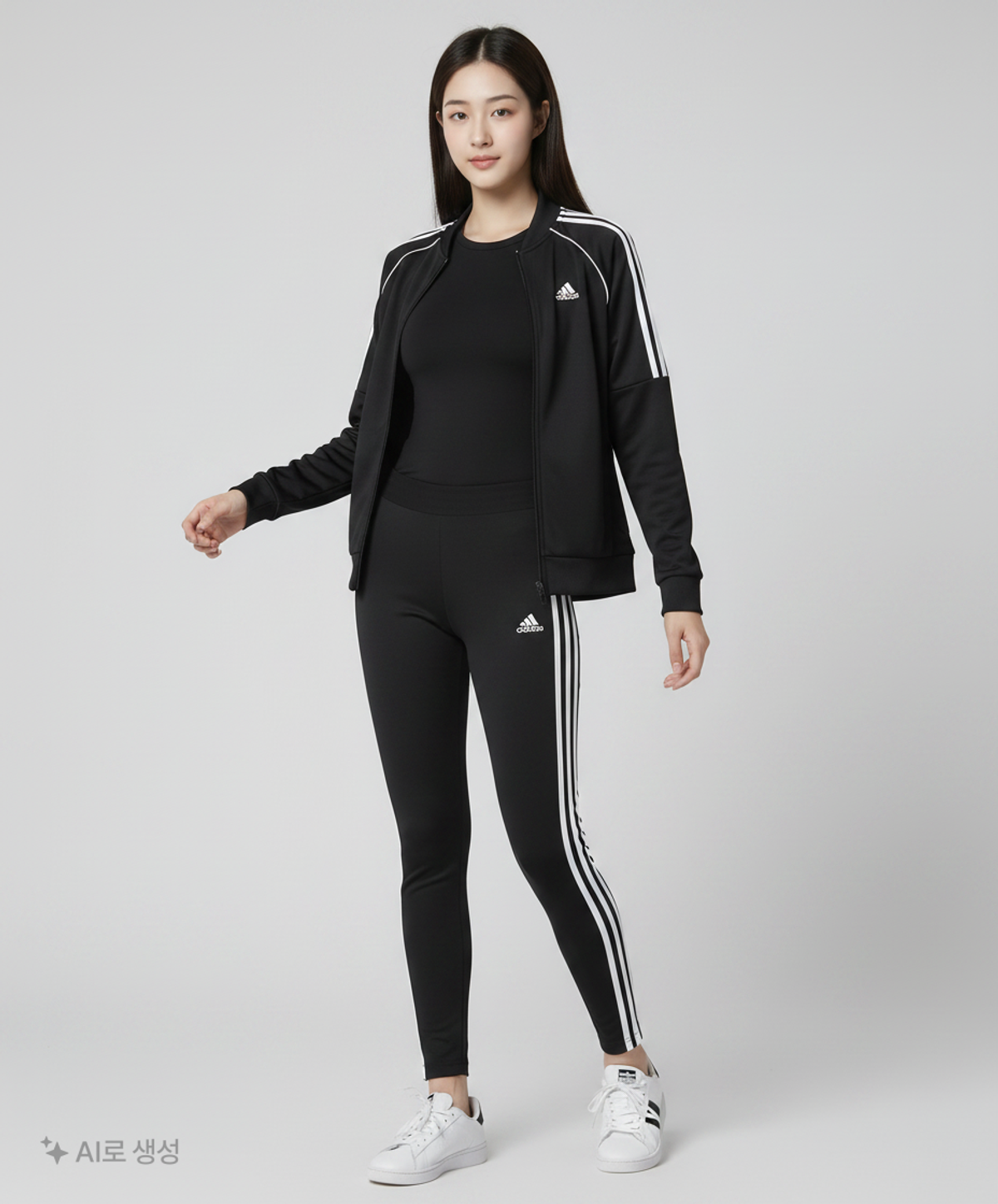 아디다스(ADIDAS) 에센셜 3S 레깅스 - 블랙:화이트 / BS4820 85