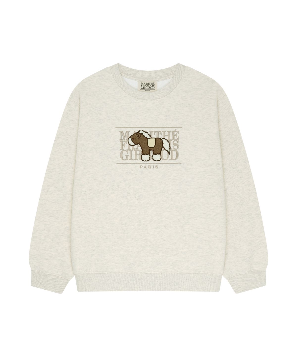마리떼 키즈(MARITHÉ KIDS) KIDS PONY CLASSIC LOGO SWEATSHIRT oatmeal