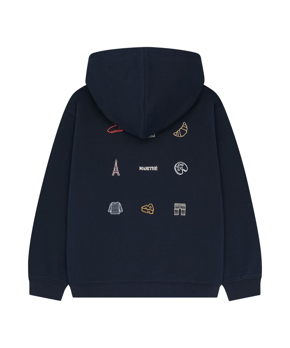 마리떼 키즈(MARITHÉ KIDS) KIDS PARISIAN EMBROIDERY REGEN HOODIE navy