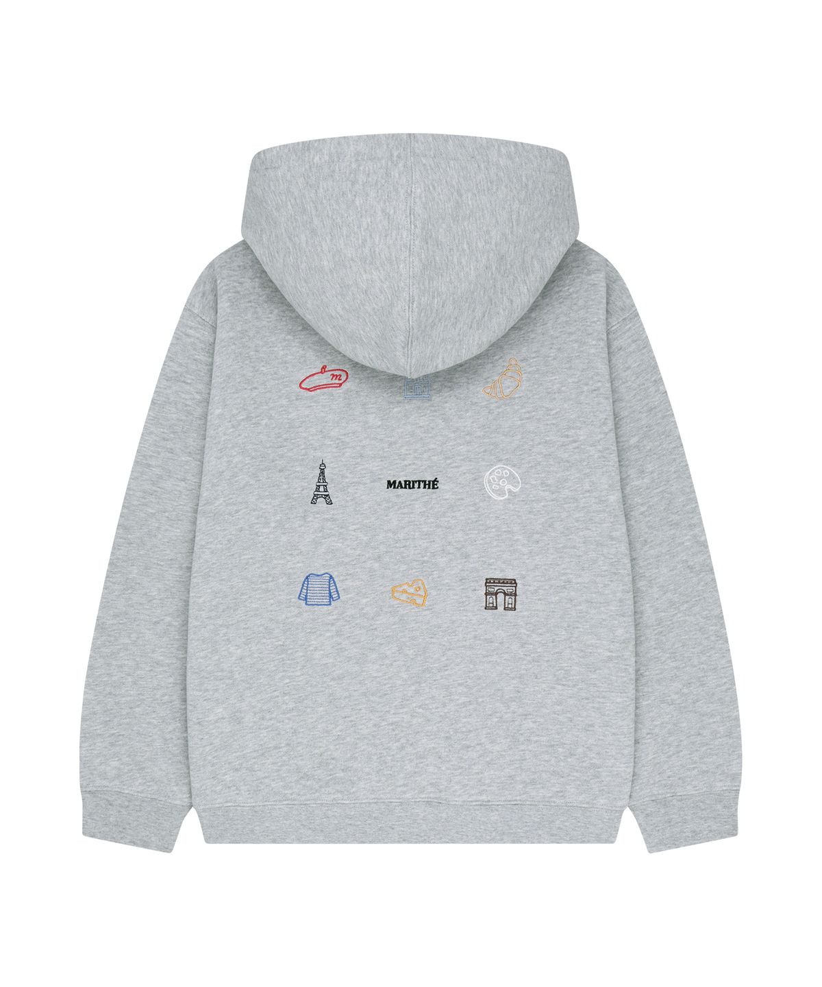 마리떼 키즈(MARITHÉ KIDS) KIDS PARISIAN EMBROIDERY REGEN HOODIE heather gray
