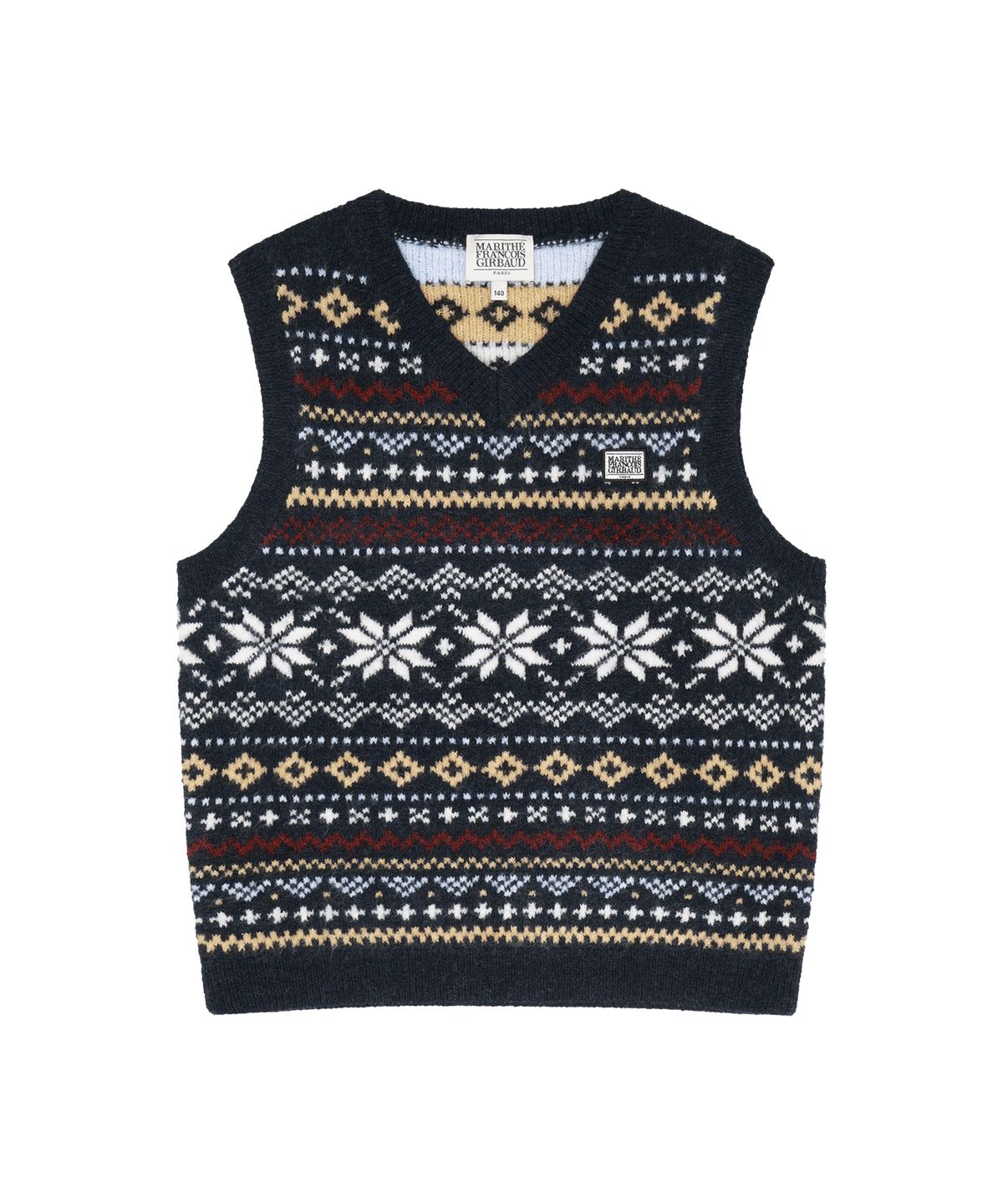 마리떼 키즈(MARITHÉ KIDS) KIDS MICRO CLASSIC LOGO NORDIC KNIT VEST navy