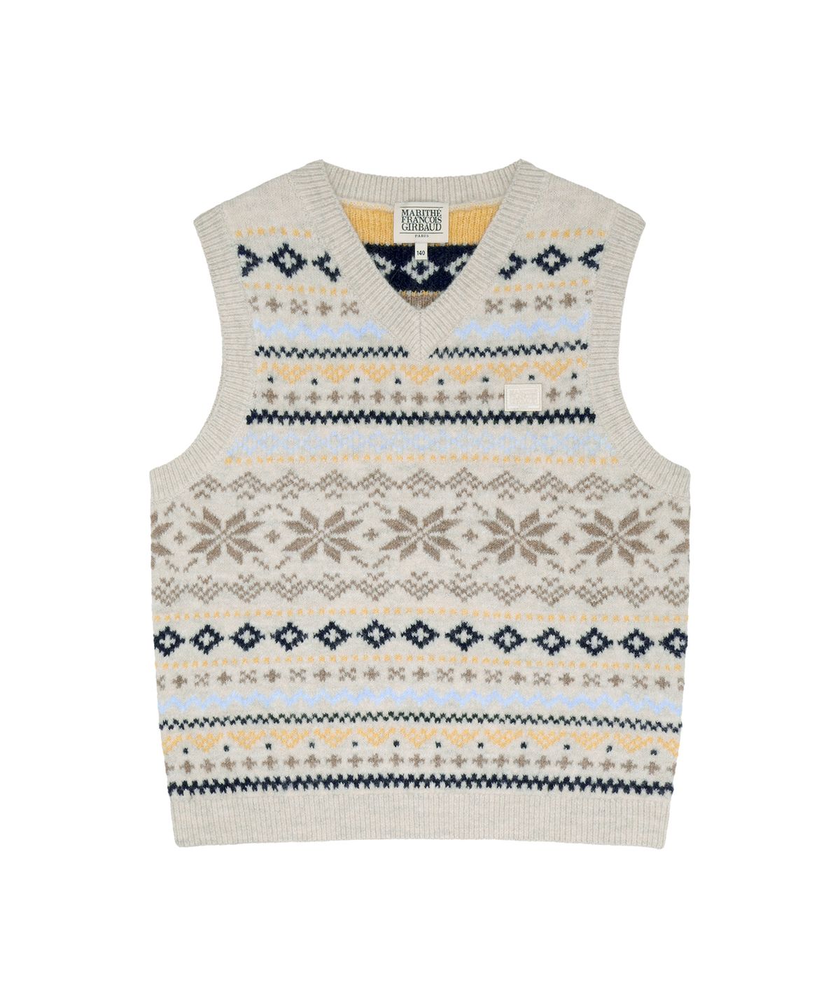 마리떼 키즈(MARITHÉ KIDS) KIDS MICRO CLASSIC LOGO NORDIC KNIT VEST oatmeal