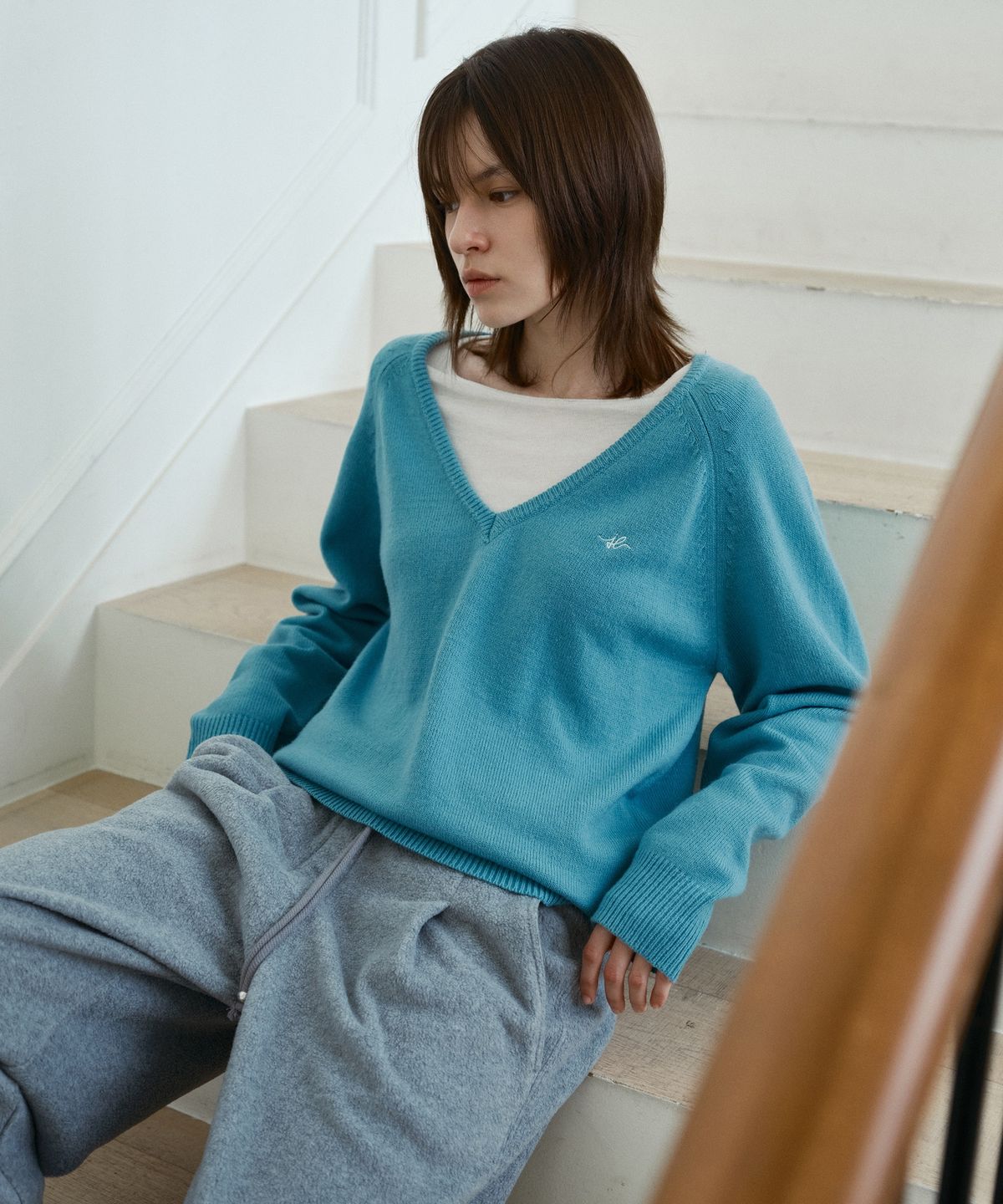 쥬시쥬디(JUCYJUDY) 울블렌드V넥니트 J1KT720C
