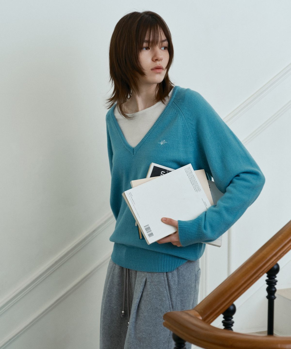 쥬시쥬디(JUCYJUDY) 울블렌드V넥니트 J1KT720C
