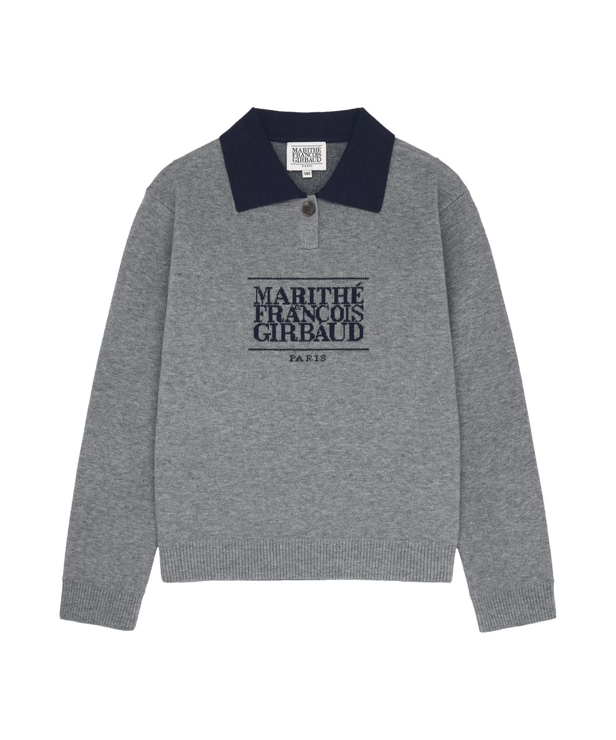 마리떼 키즈(MARITHÉ KIDS) KIDS CLASSIC LOGO COLLAR PULLOVER melange gray