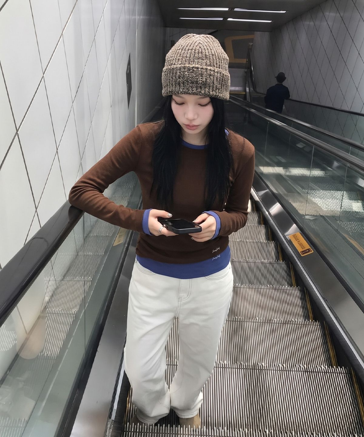 쥬시쥬디(JUCYJUDY) 골지긴팔티셔츠 J1TS020O