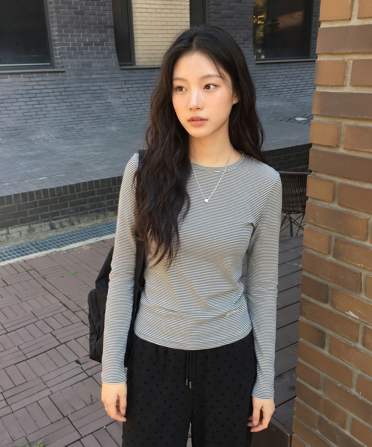 쥬시쥬디(JUCYJUDY) 골지긴팔티셔츠 J1TS020O