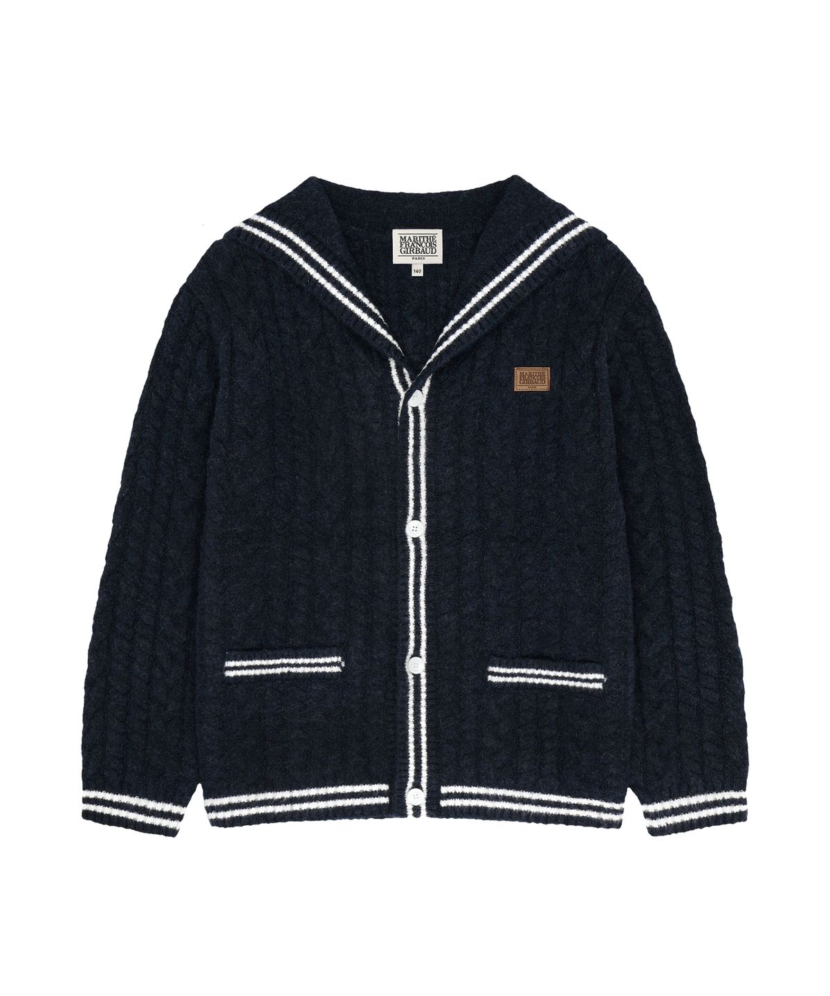 마리떼 키즈(MARITHÉ KIDS) KIDS MICRO CLASSIC LOGO SAILOR KNIT CARDIGAN navy