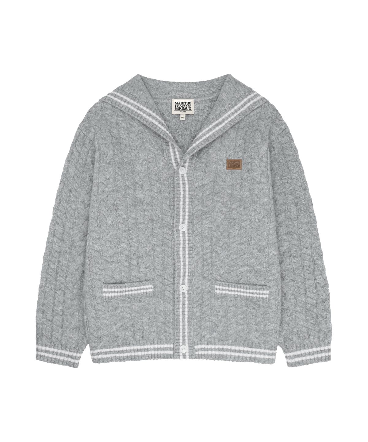 마리떼 키즈(MARITHÉ KIDS) KIDS MICRO CLASSIC LOGO SAILOR KNIT CARDIGAN heather gray