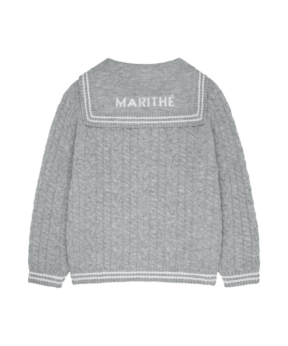 마리떼 키즈(MARITHÉ KIDS) KIDS MICRO CLASSIC LOGO SAILOR KNIT CARDIGAN heather gray
