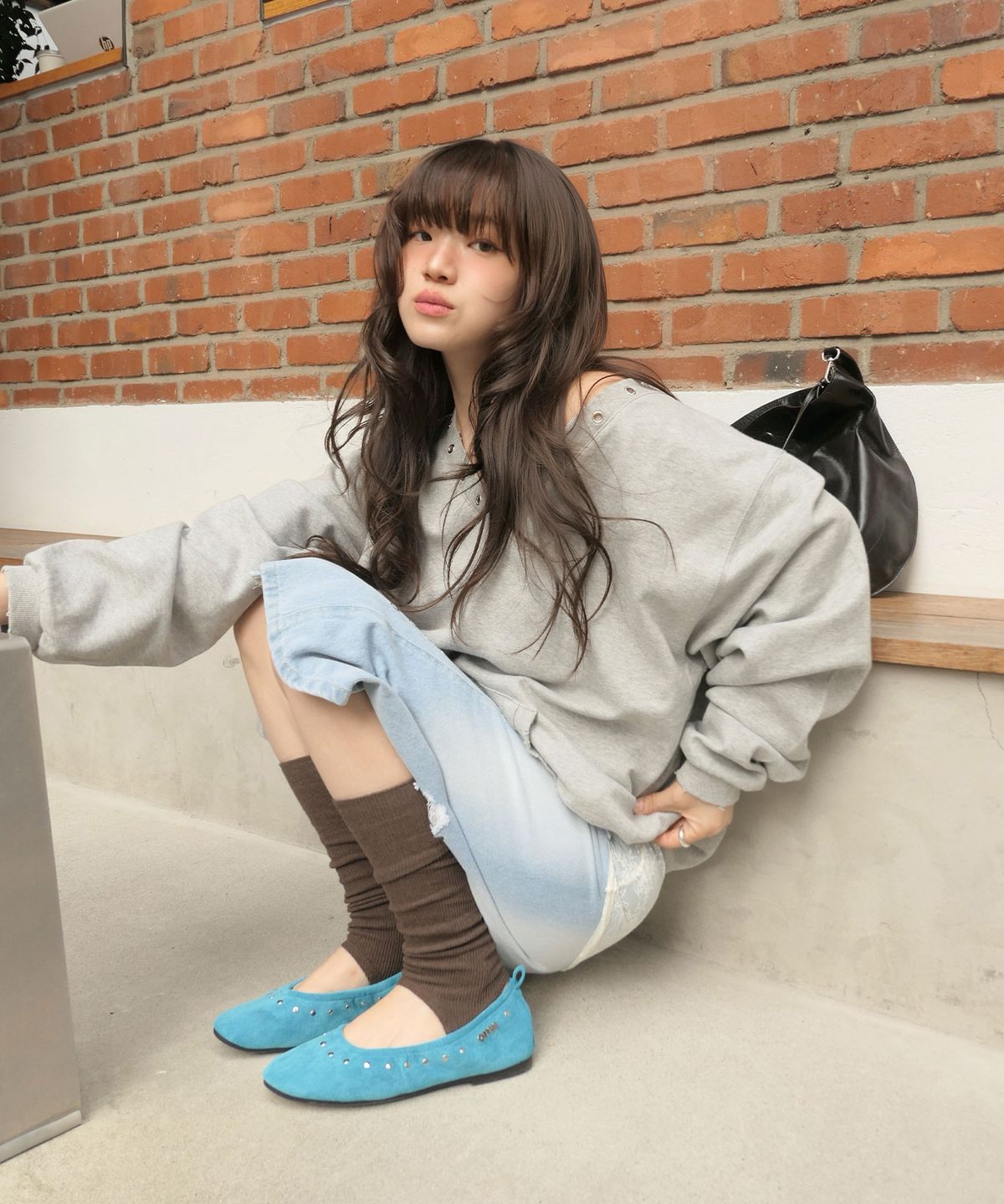 옴니포턴트(OMNIPOTENT) (227)omn Stud Flat Shoes _5colors