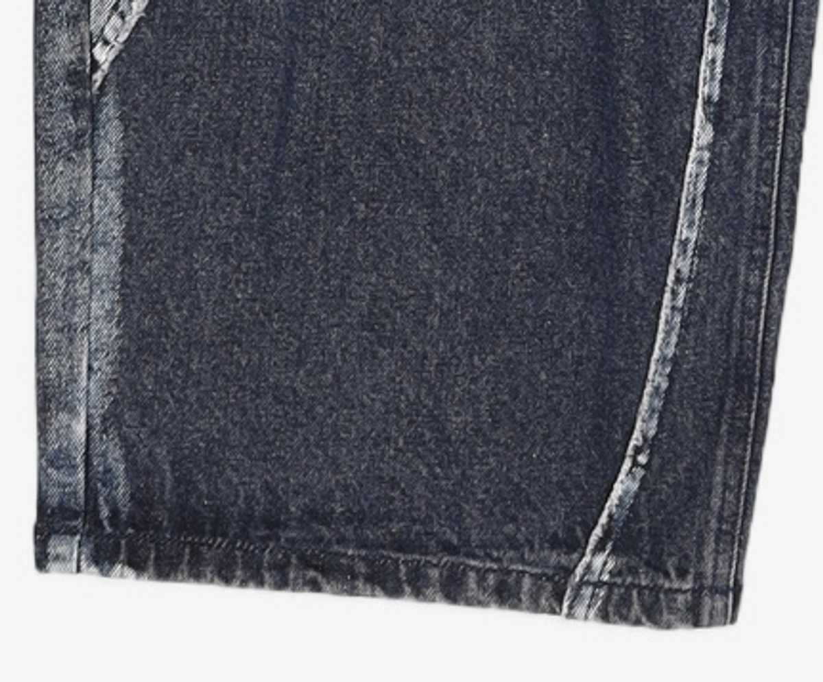 노매뉴얼(NOMANUAL) R.E TWO TONE DENIM PANTS - INDIGO L