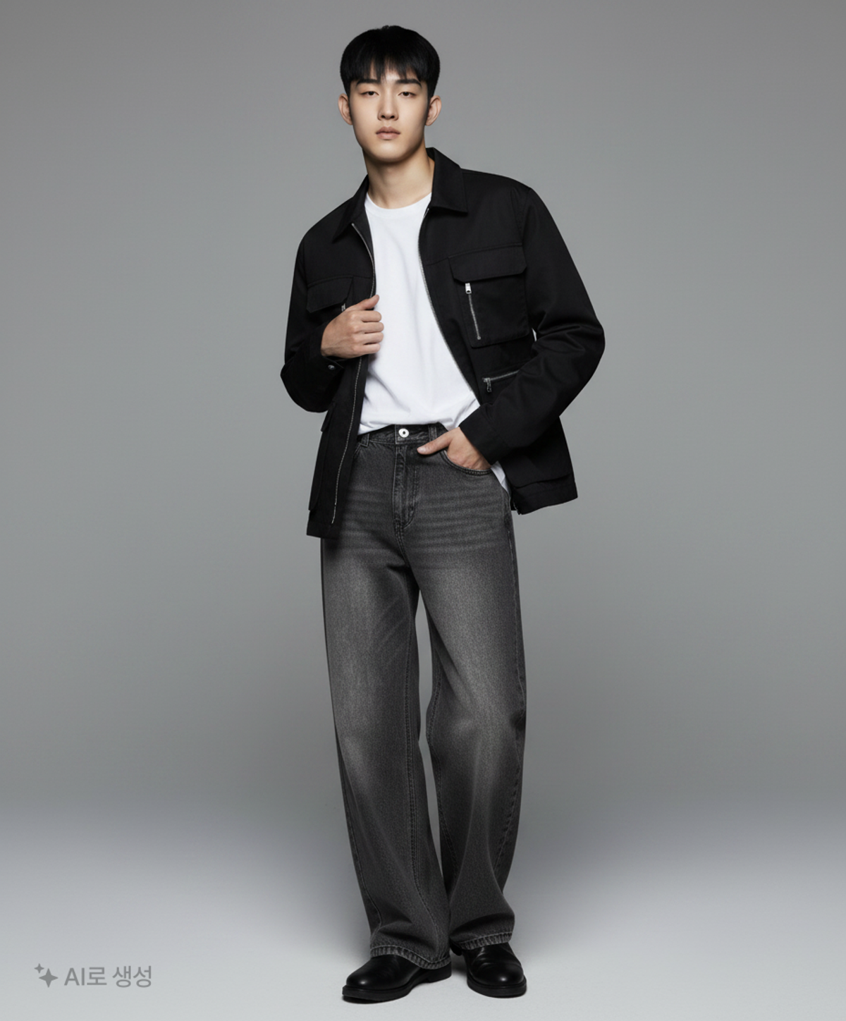 데케트(DECET) Mid Rise Wide Jeans DCPT027BlackCenter 26
