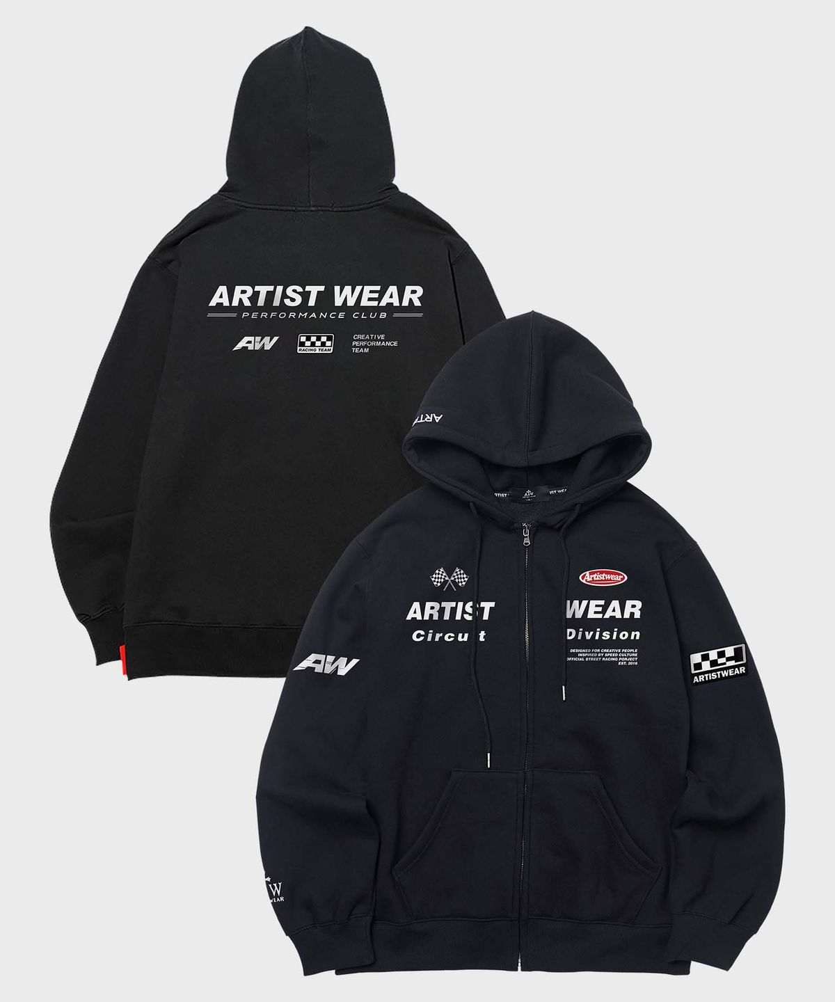 아티스트웨어(ARTISTWEAR) 퍼포먼스 클럽 후드집업 -2COLOR