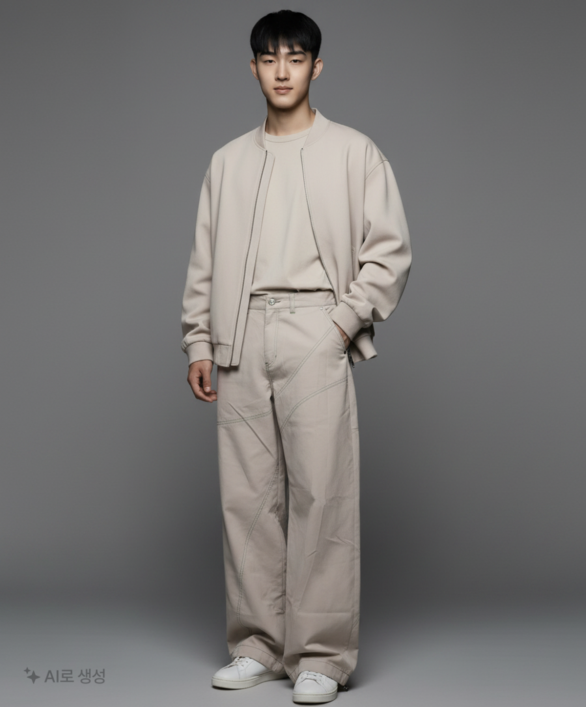 애드오프(ADDOFF) WAVE STITCH PANTS GREY 48
