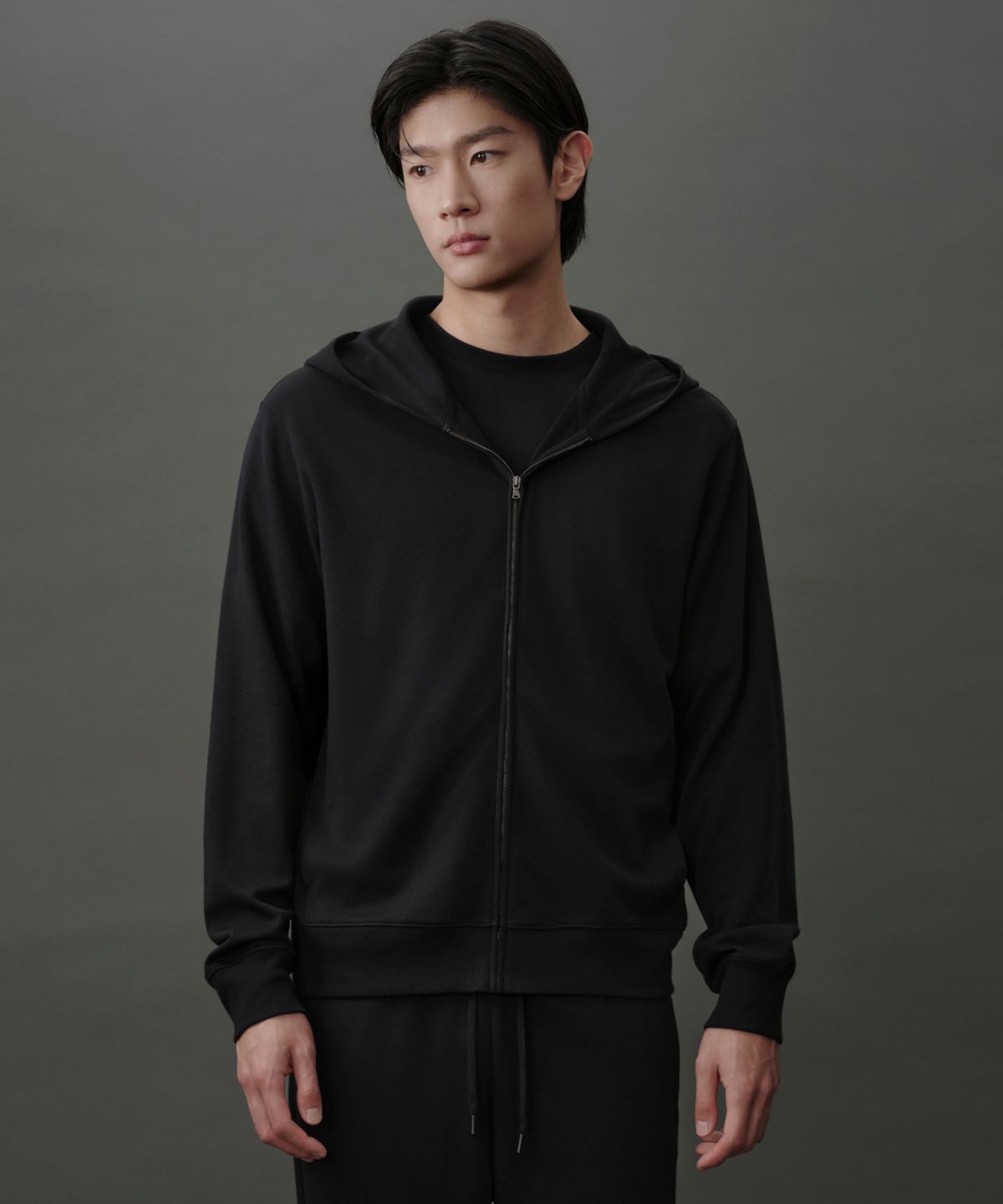 무신사 스탠다드(MUSINSA STANDARD) [리커버리] 후디드 집업 [블랙]