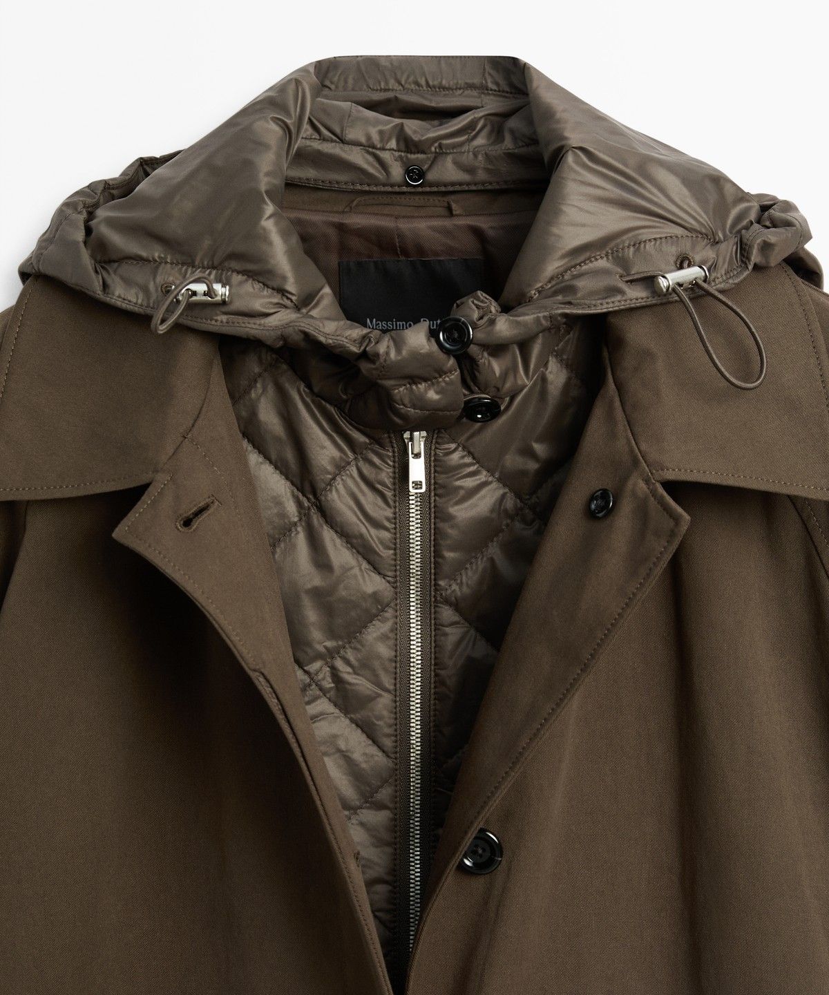 마시모두띠(MASSIMO DUTTI) 탈착식 후드 트렌치코트
