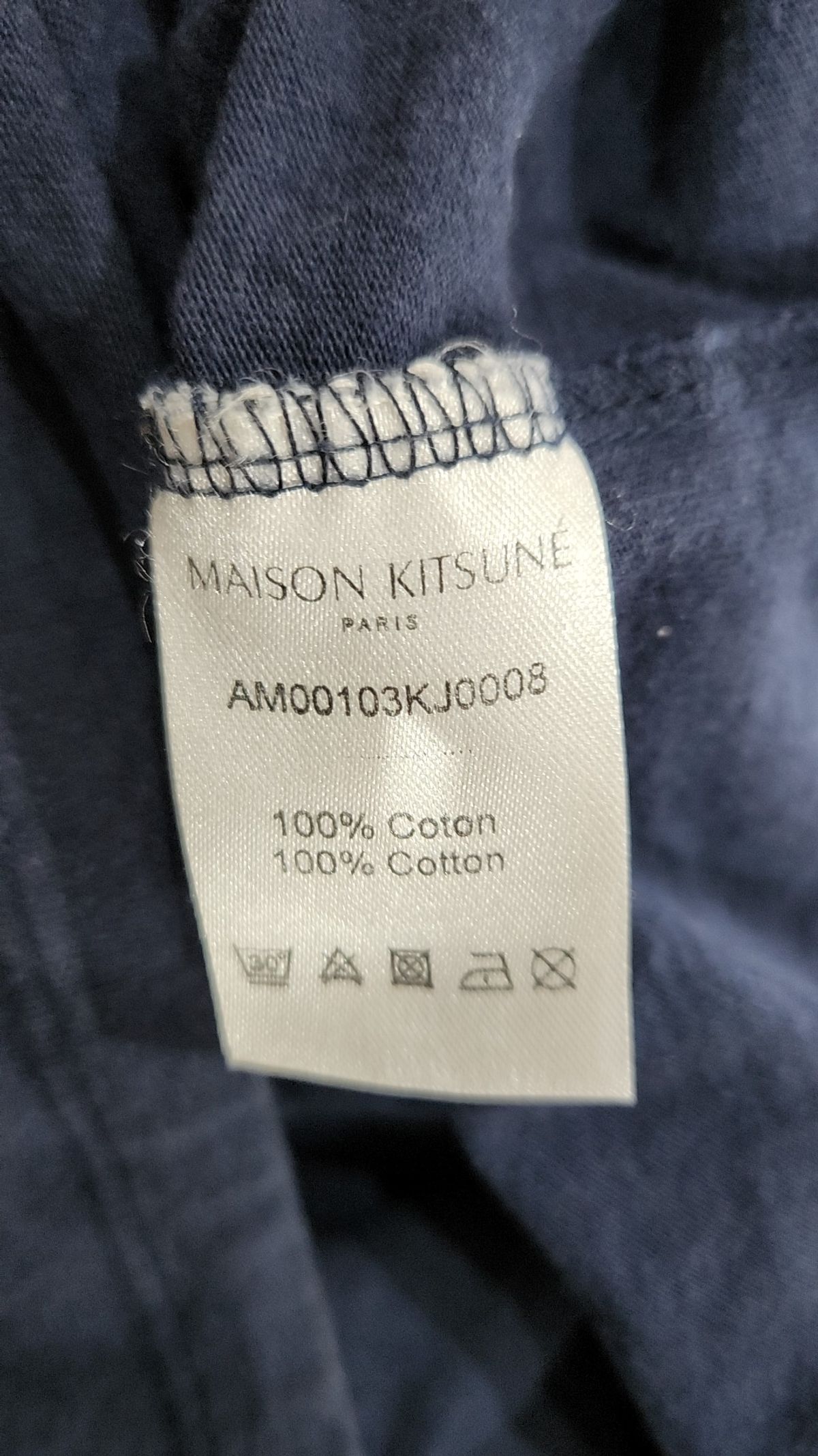 메종 키츠네(MAISON KITSUNE) 폭스헤드 반팔 티셔츠 AM00103KJ0008 P480 NAVY L