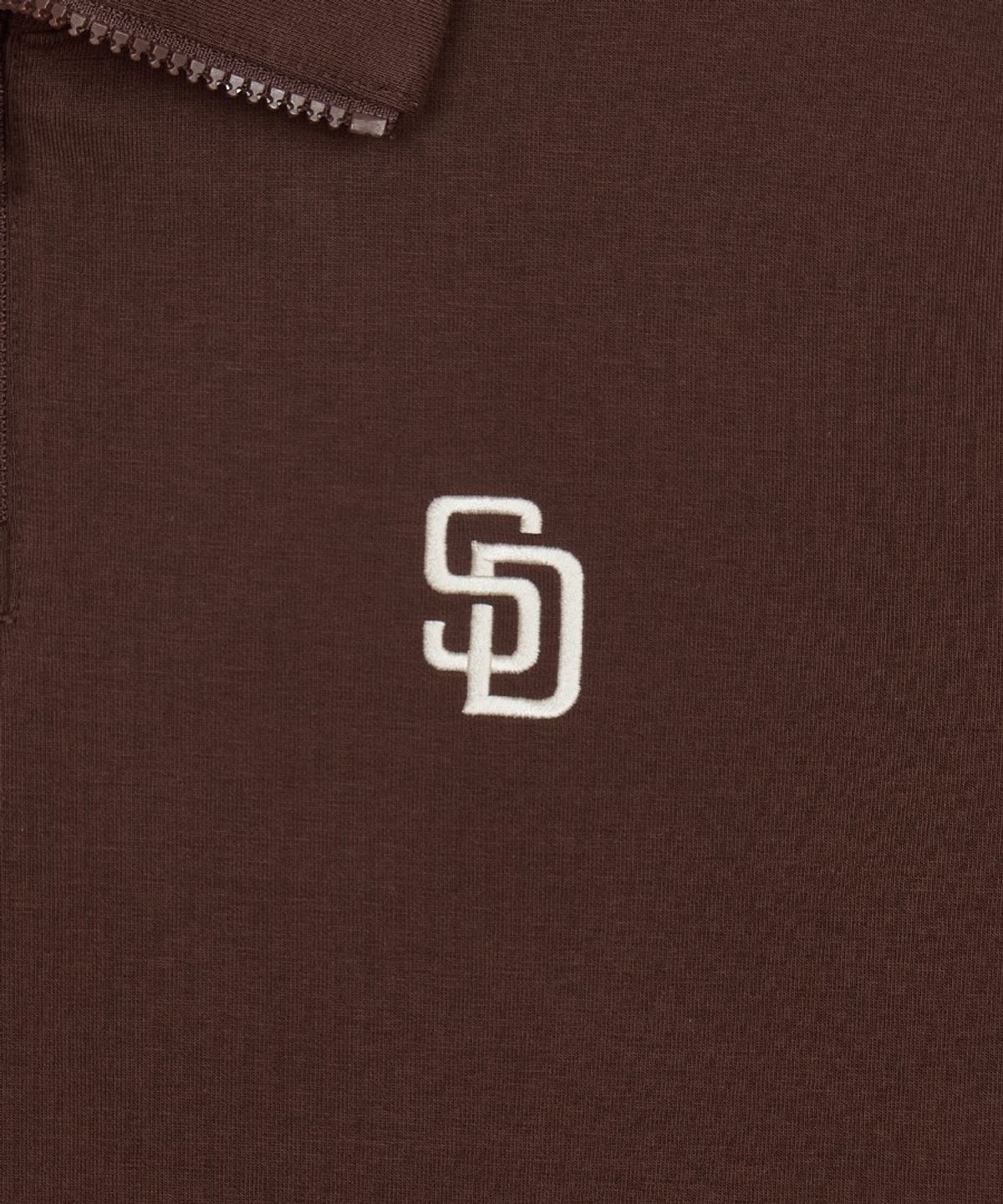 엠엘비(MLB) 베이직 스몰로고 반집업 맨투맨 SD (Sepia)