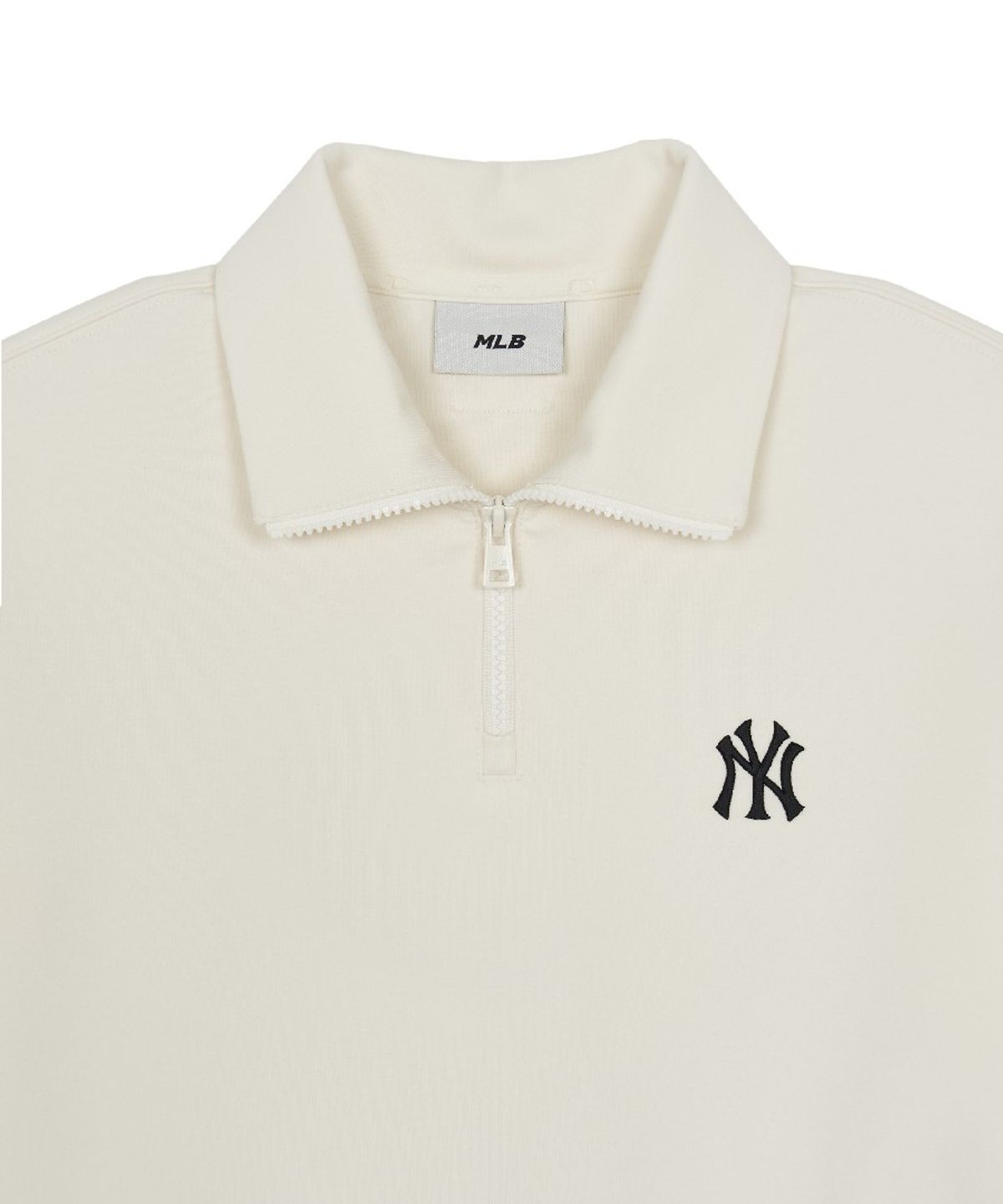 엠엘비(MLB) 베이직 스몰로고 반집업 맨투맨 NY (Cream)