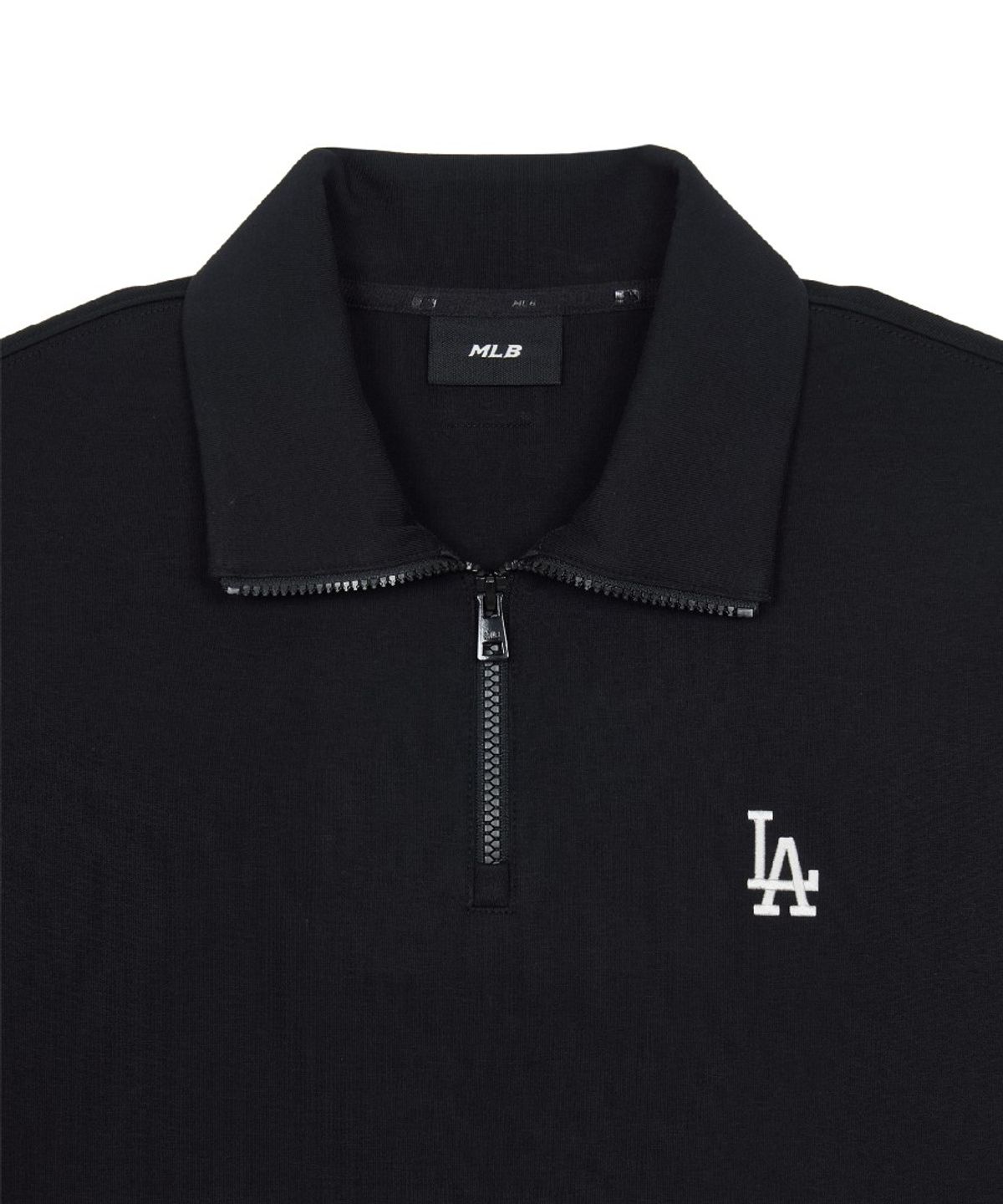 엠엘비(MLB) 베이직 스몰로고 반집업 맨투맨 LA (Black)