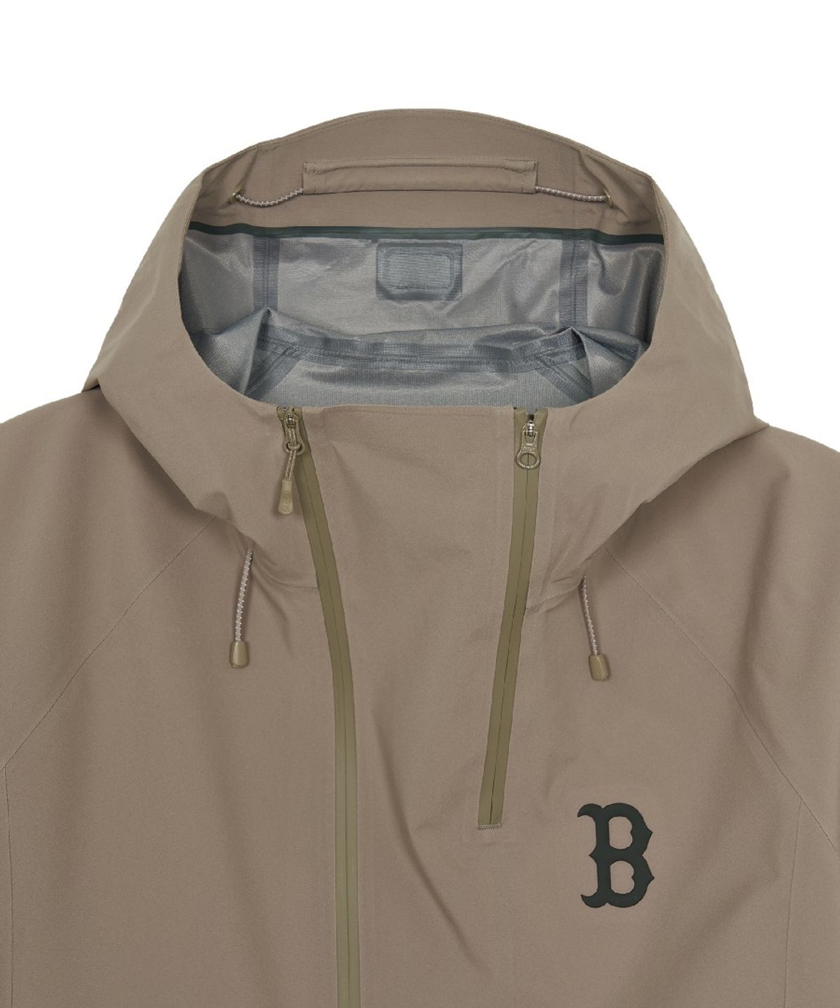엠엘비(MLB) 고프코어 3L 사선 지퍼 바람막이 BOS (Mg.Beige)
