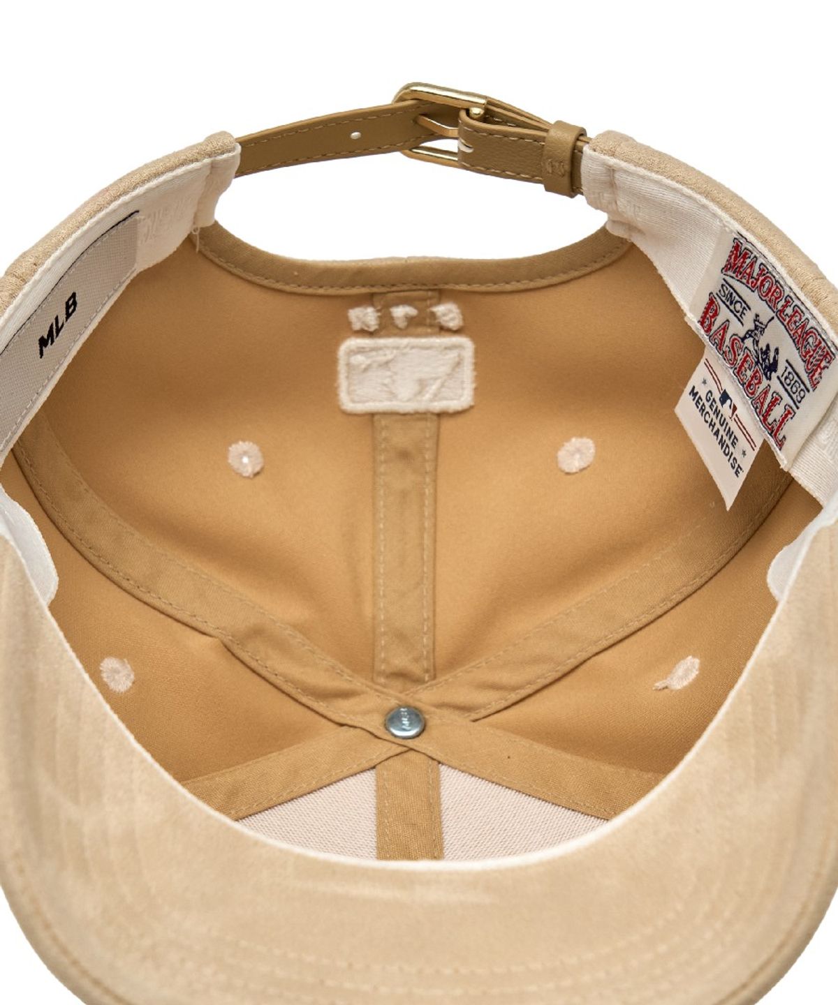 엠엘비(MLB) 베이직 컬러 스웨이드 스트럭쳐 볼캡 NY (Beige)