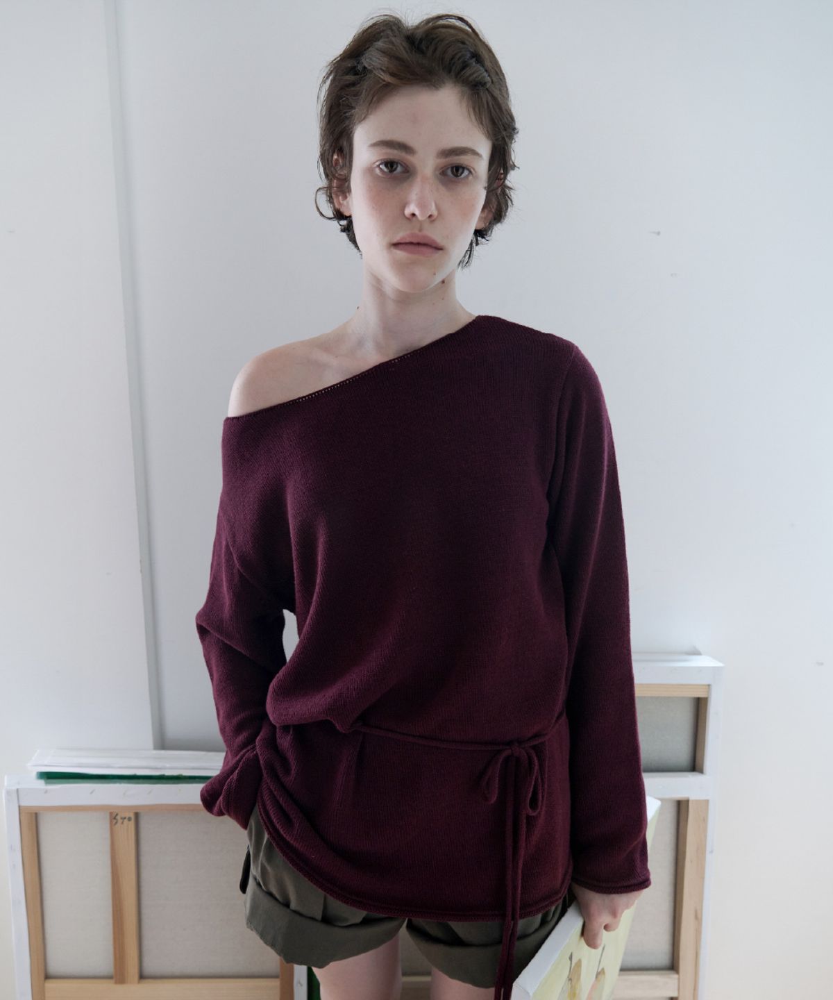 토아베(TOAVE) Drop Loose Fit Pullover Knit (Burgundy)