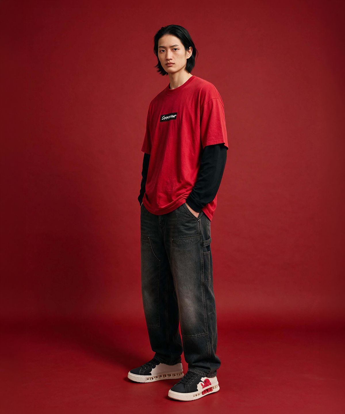 세븐에잇언더(78UNDER) A-2 GRAPHIC LOW TOP_OCTO RED