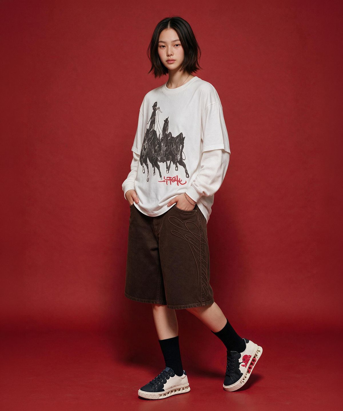 세븐에잇언더(78UNDER) A-2 GRAPHIC LOW TOP_OCTO RED