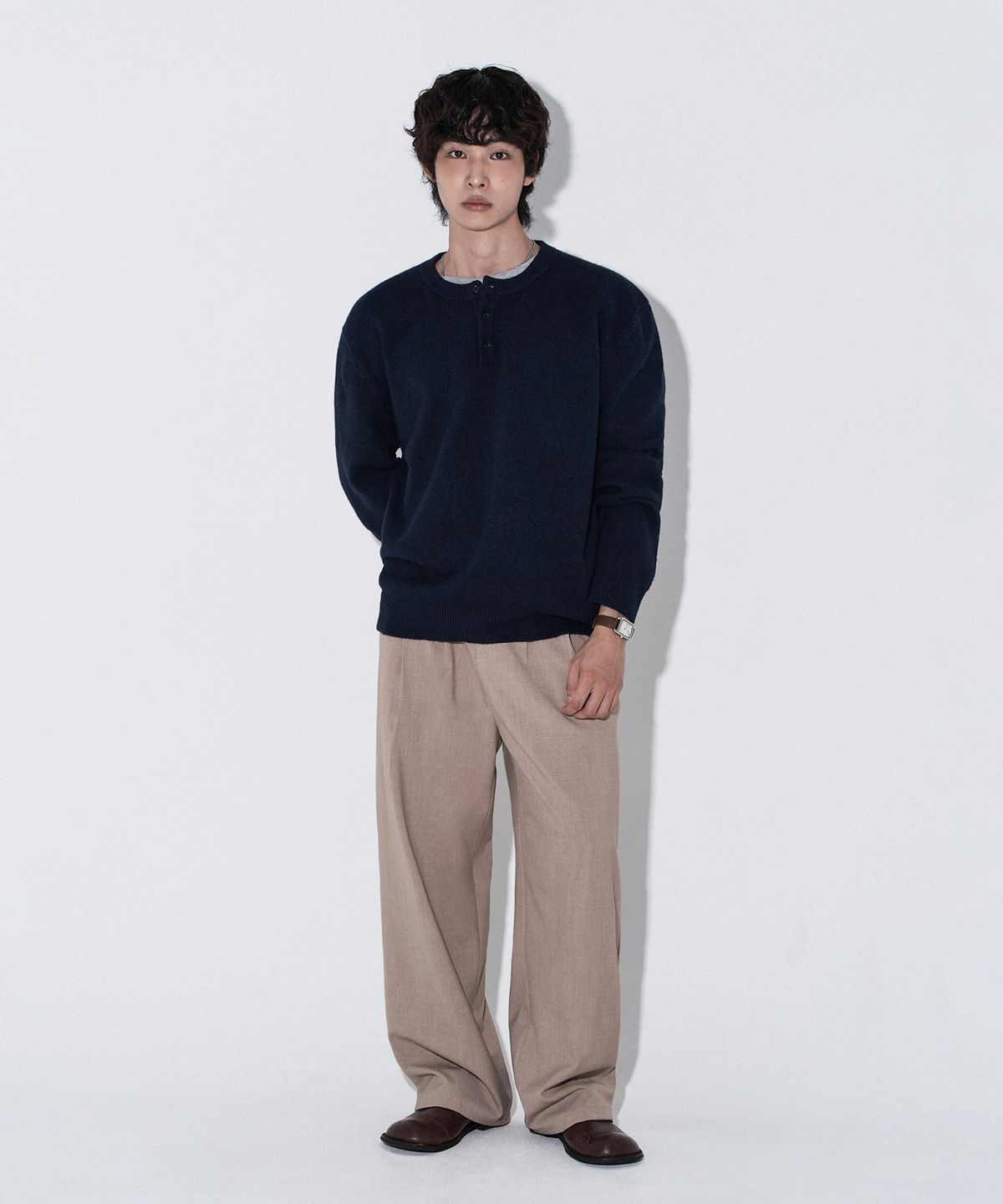 리메인세컨드(LEMAIN SECOND) 밸런스 헨리넥 니트 스웨터 [5COLOR]
