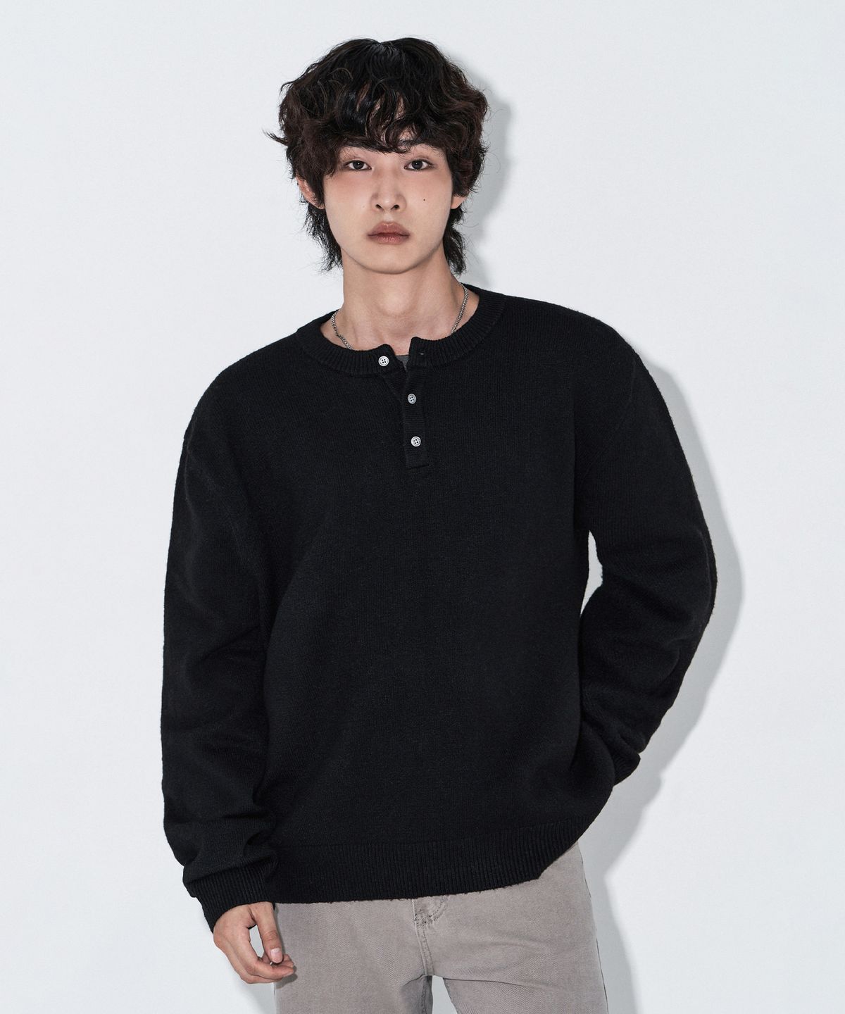 리메인세컨드(LEMAIN SECOND) 밸런스 헨리넥 니트 스웨터 [5COLOR]