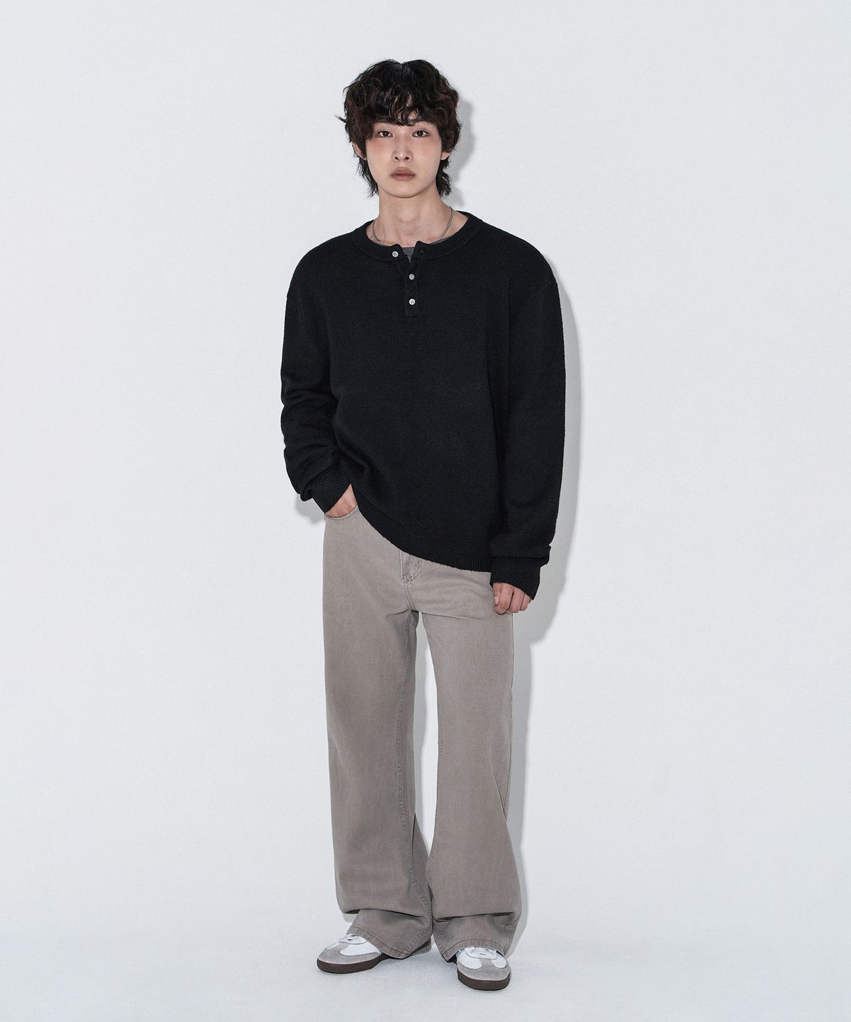 리메인세컨드(LEMAIN SECOND) 밸런스 헨리넥 니트 스웨터 [5COLOR]